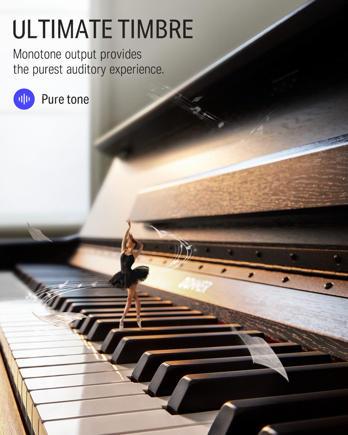 Donner Digitalpiano 88 Tasten Hammermechanik vollgewichtet E-Piano für Anfänger DDP-90 (Schutzhülle, Buff-Stop, Notenständer, Pedal, Ständer)