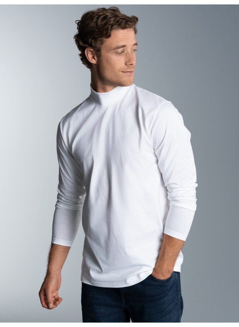 Trigema Longsleeve TRIGEMA Langarm Shirt mit Stehkragen (1-tlg)