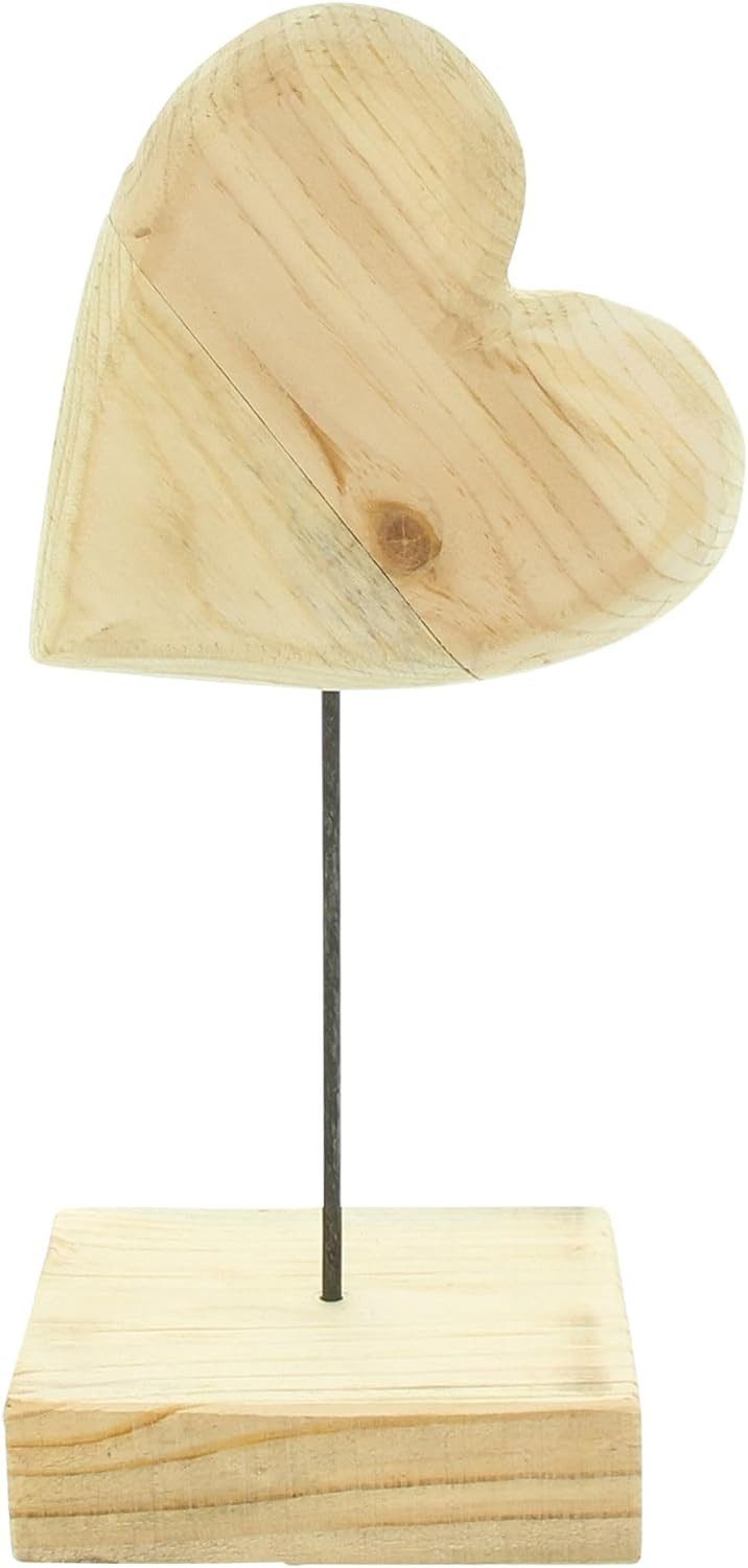 Dekofigur Herz "Wood" aus Holz, 31 cm hoch, rustikale Tischdeko, Hochzeitsdeko