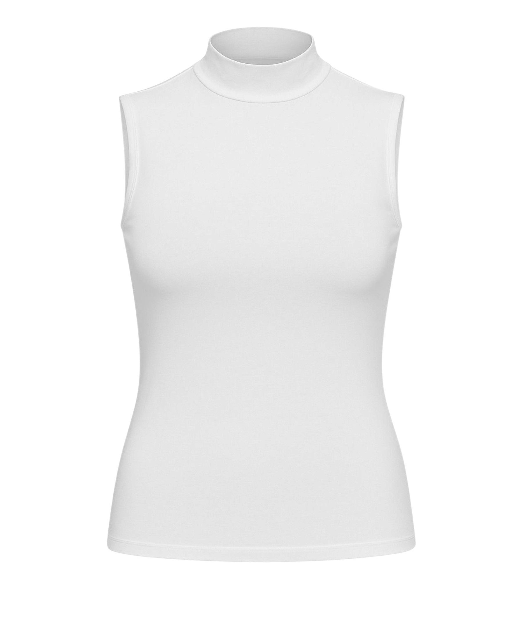 Kota Shirttop Damen - Ärmelloses Body-Kragentop mit Halbkragen aus Baumwolle