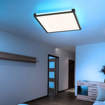 etc-shop LED Deckenleuchte, LED-Leuchtmittel fest verbaut, Kaltweiß, Warmweiß, Neutralweiß, Farbwechsel, Panel Deckenleuchte Schlafzimmer Backlight Deckenlampe RGB LED
