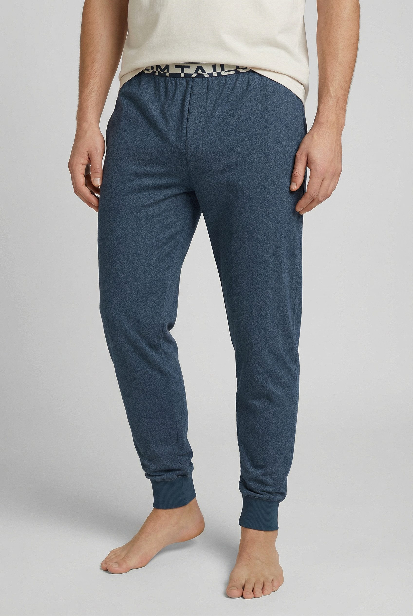 TOM TAILOR Pyjamahose Brügge Logobund, schmaler Fit, Seitentaschen, atmungsaktiv, Baumwollmix