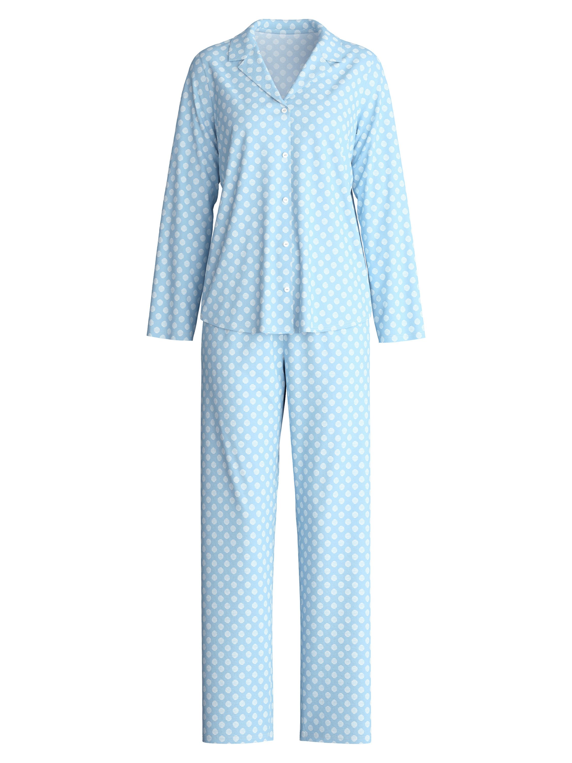 CALIDA Pyjama Lovely Nights Damen (2 tlg) 100% Baumwolle, atmungsaktiv, pflegeleicht, elastischer Hosenbund