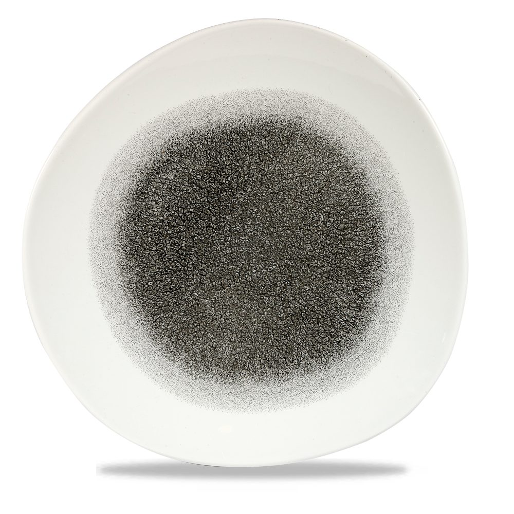 Teller Super Vitrified Studio Prints Raku Quartz Black Teller