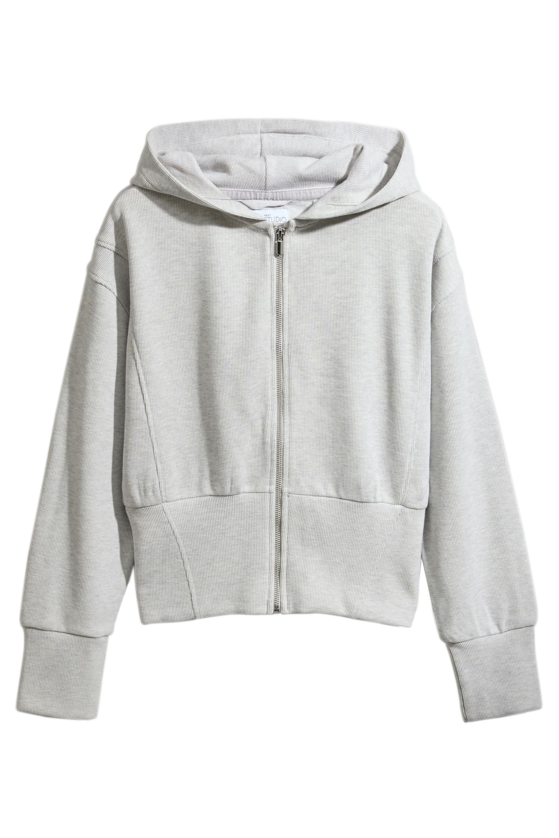 Next Kapuzenpullover Gerippte Kapuzenjacke mit Reißverschluss (1-tlg)