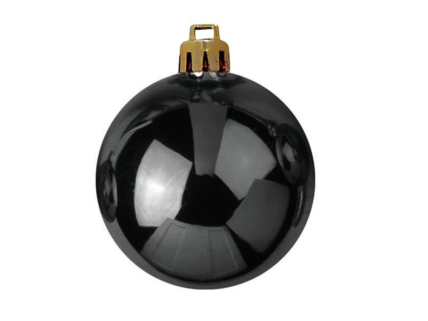 INNA-Glas Christbaumschmuck Weihnachtskugel Teodora, 6 Stück, glänzend schwarz, Ø7cm