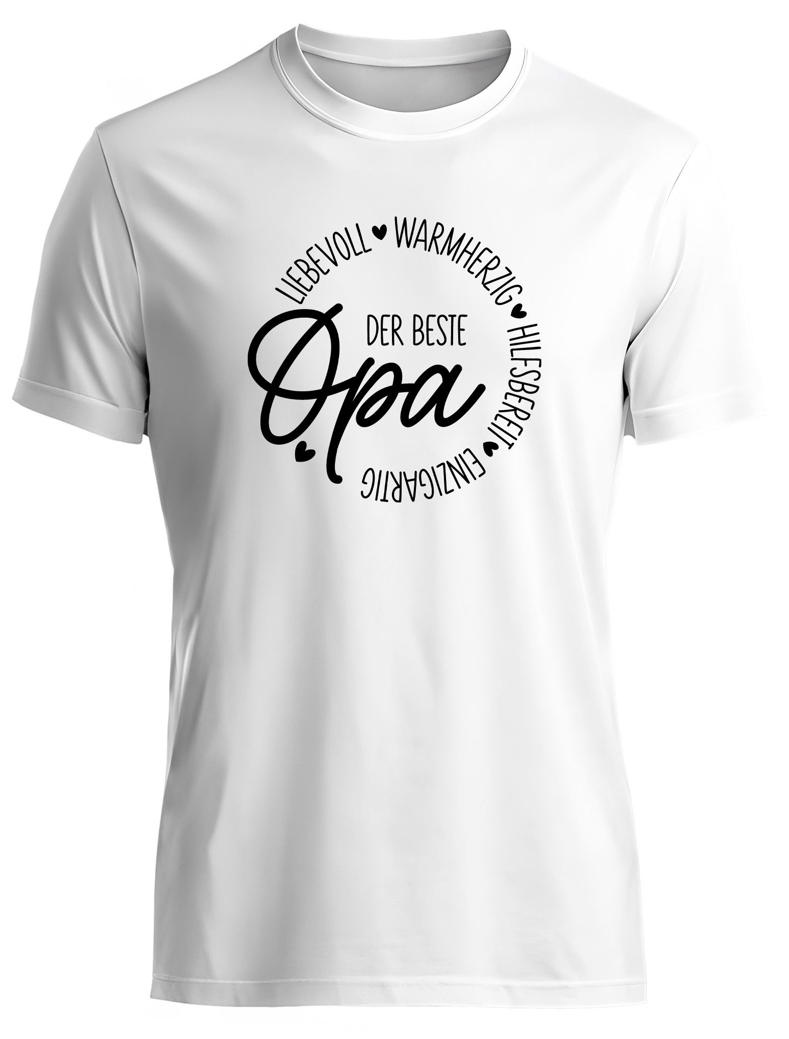 MyDesign24 T-Shirt Der Beste Opa Vatertag T-Shirt weiss kurzarm Regular Fit i834
