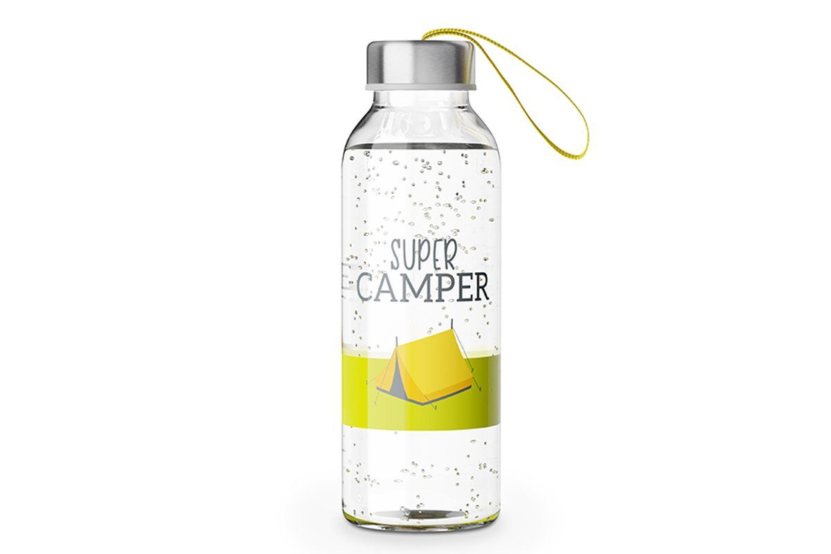 La Vida Trinkflasche Auswahl La Vida Trinkflasche 400ml Wasserflasche Glasflasche Motiv: Super Camper