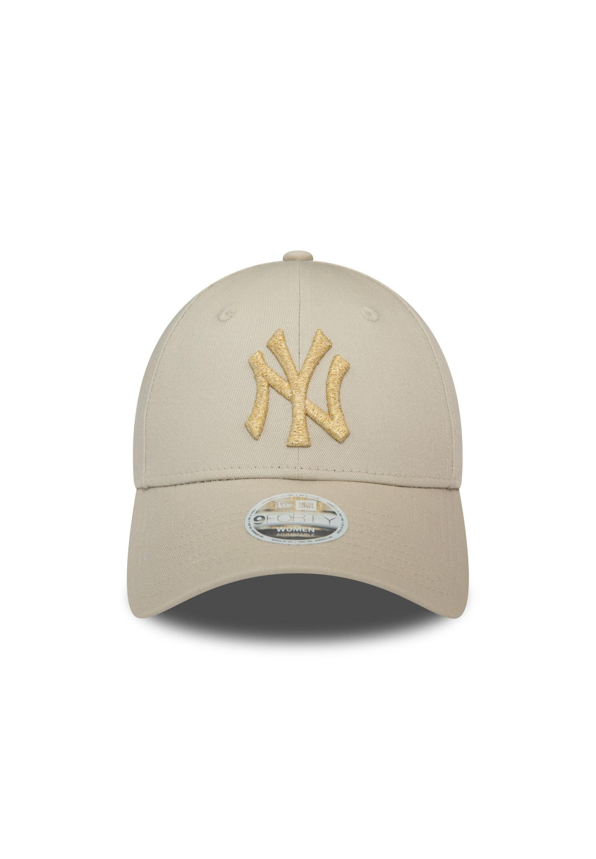 New Era Baseball Cap New York Yankees MLB Metallic Logo Beige 9Forty Verstellbare Damen Cap (1-St)
