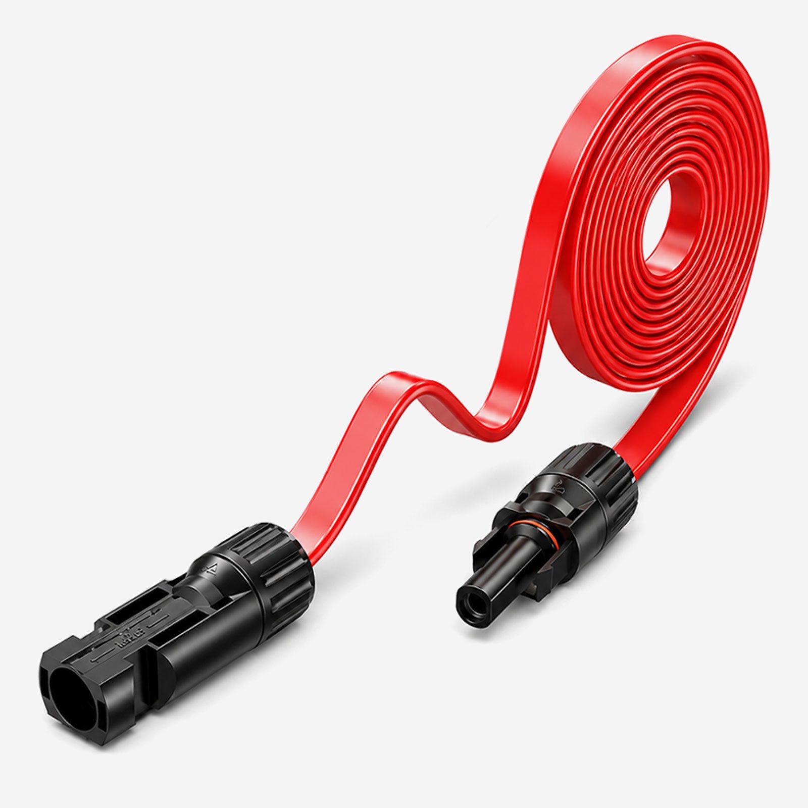HB-DIGITAL 30cm PV Fensterdurchfuehrung 4mm2 1000V bis 30A rot Solarkabel, Solarstecker, (30 cm)