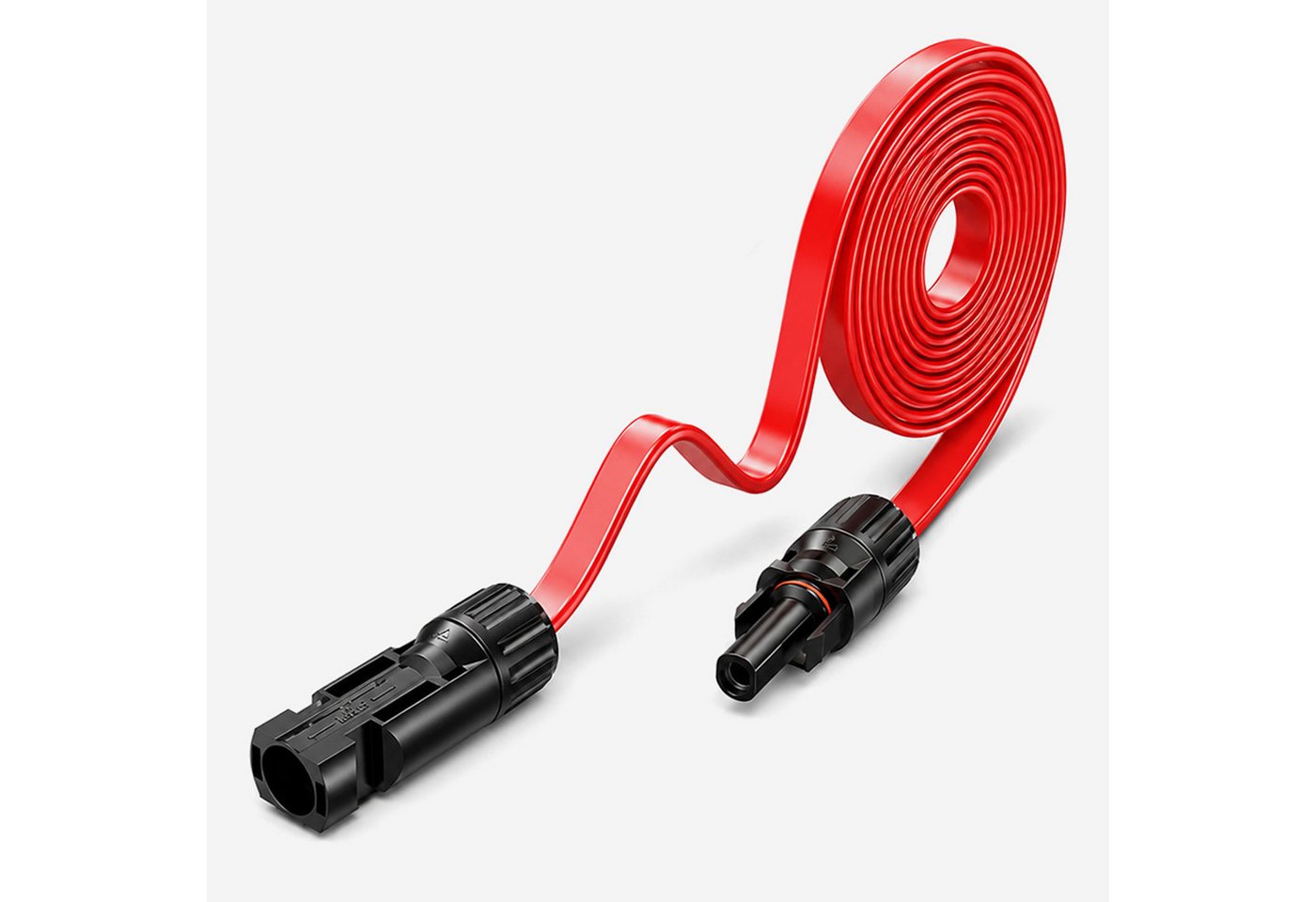 HB-DIGITAL 30cm PV Fensterdurchfuehrung 4mm2 1000V bis 30A rot Solarkabel, Solarstecker, (30 cm)