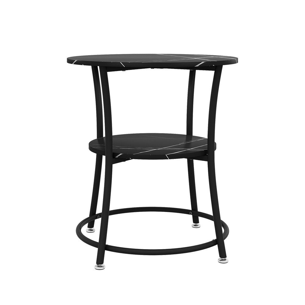 Vicco Couchtisch Quebec, Marmor/Schwarz, 50 x 50 cm mit Ablage günstig online kaufen