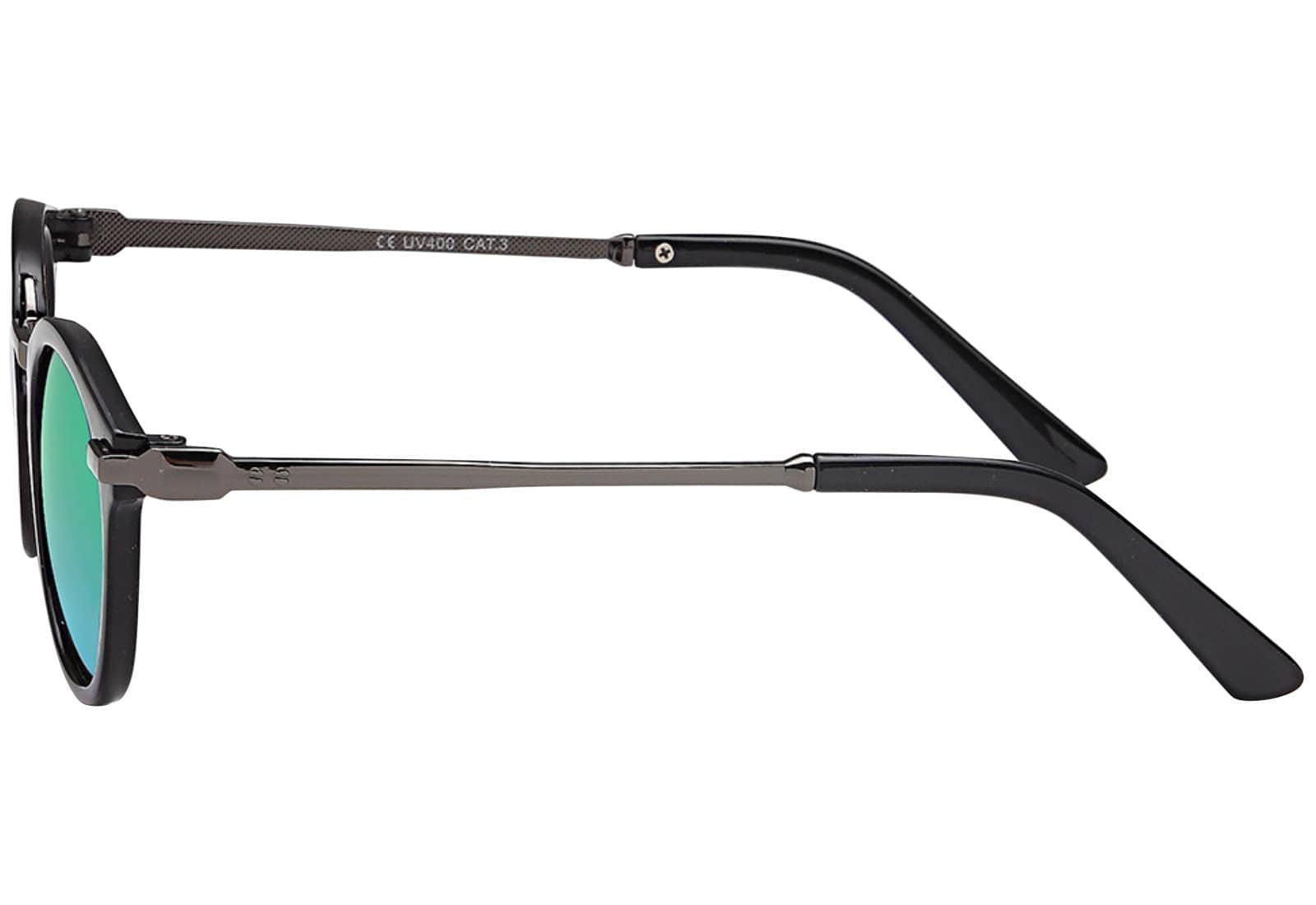 Sonnenbrille schwarzen Schwarz Metallrahmen Linsen Grün (1-St) Eyewear mit BEZLIT Retrosonnenbrille Desginer