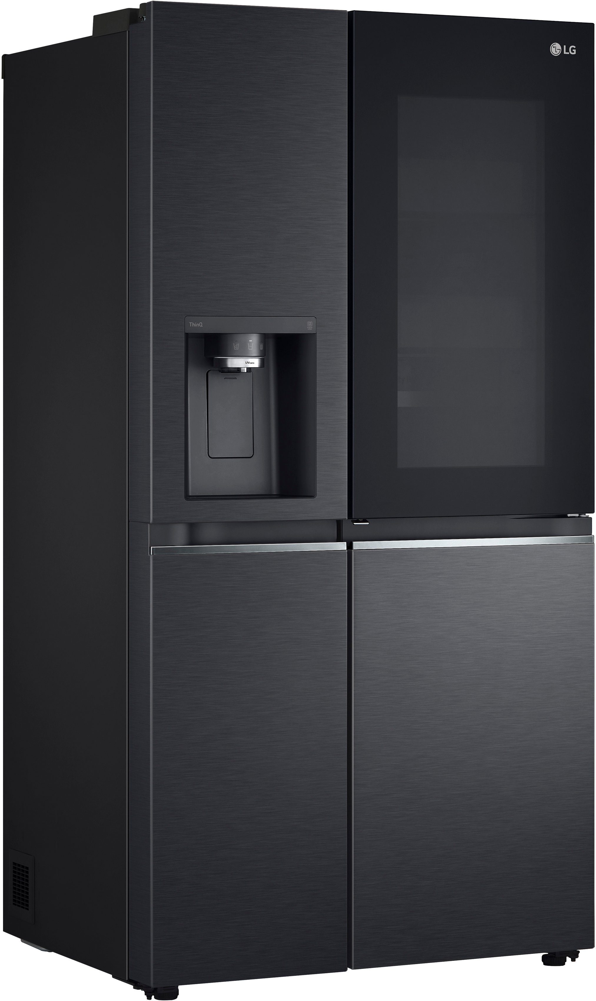 Valentinstagsgeschenk LG Side-by-Side GSXV90MCDE, 179 cm hoch, 91,3 cm breit, Craft Ice Bereiter, InstaView , schwarz, Front: schwarz