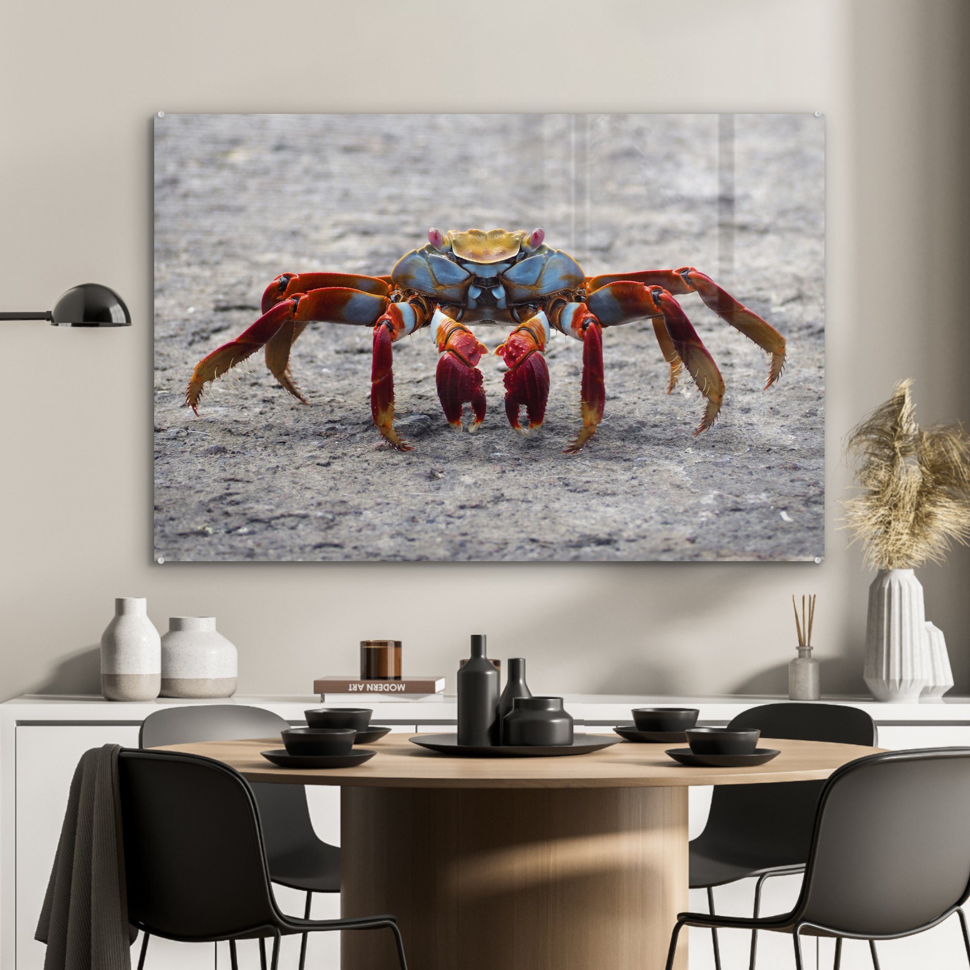 (1 - Acrylglasbild Strand MuchoWow Krabbe, & - Tiere St), Wohnzimmer Schlafzimmer Acrylglasbilder