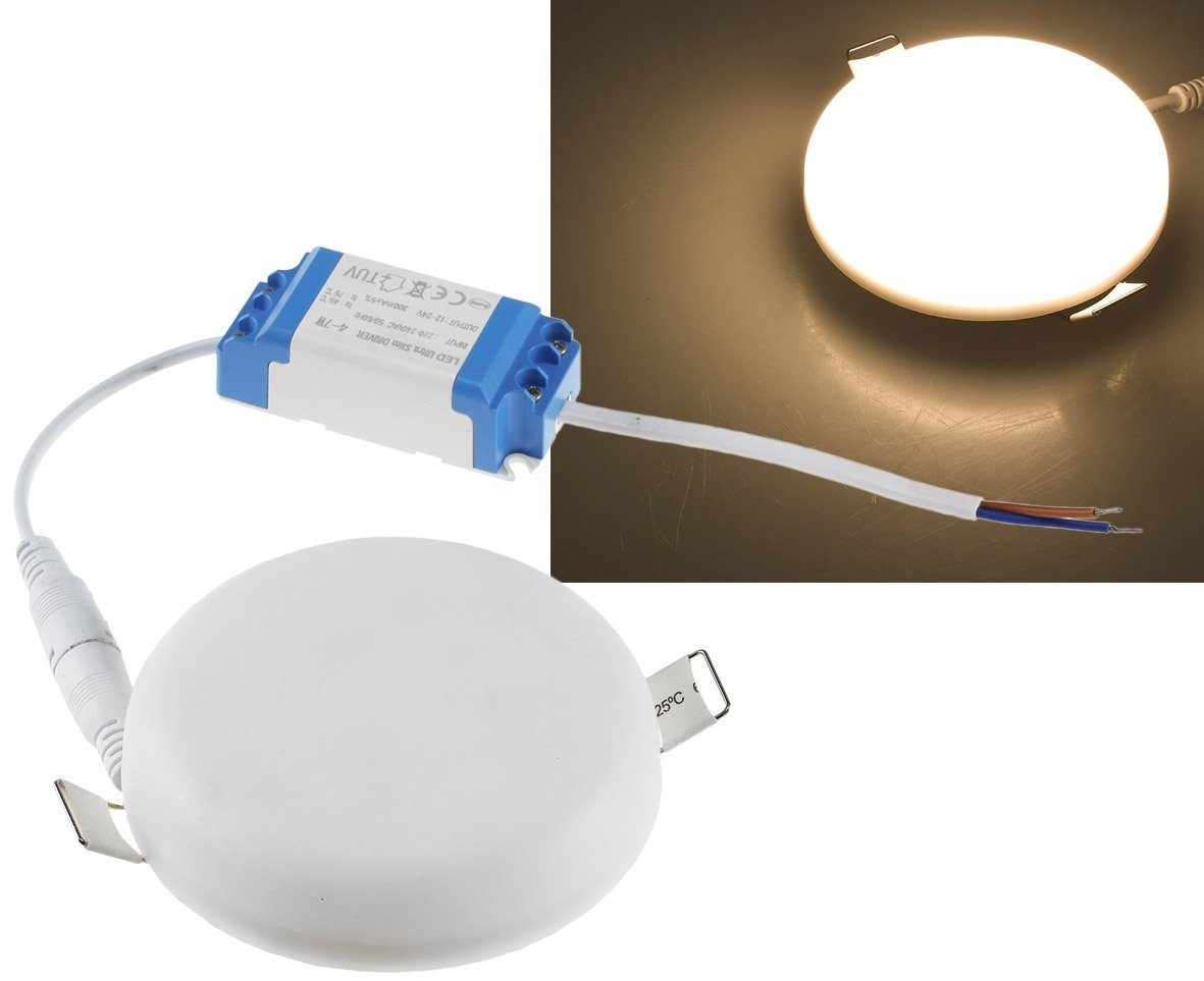 ChiliTec Deckenleuchten LED Einbauleuchte "W360" warmweiß 92x33mm, 6W, 580lm, Gehäuse weiß | Deckenlampen