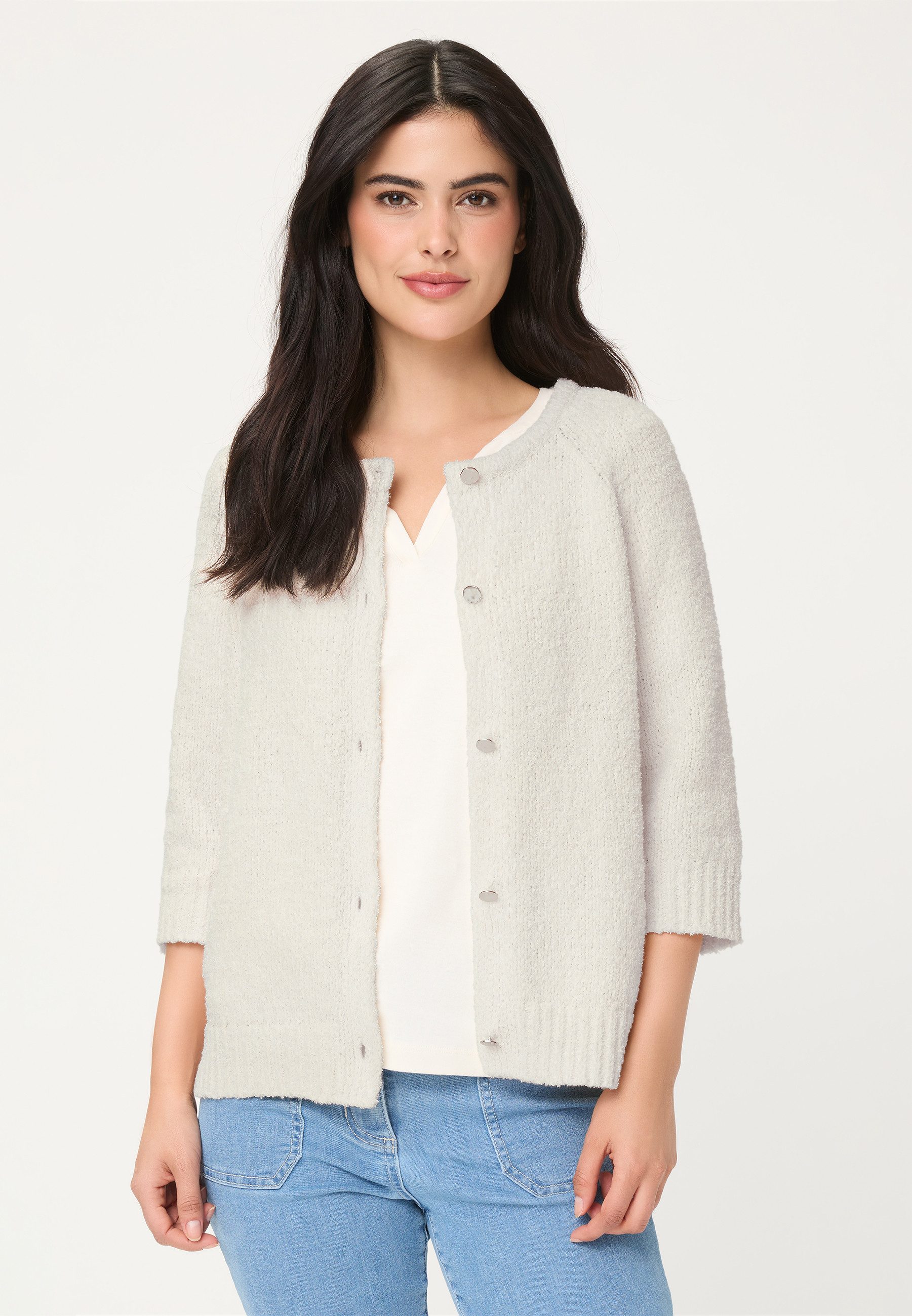 Cardigan mit Raglanärmeln und Rundhalsausschnitt