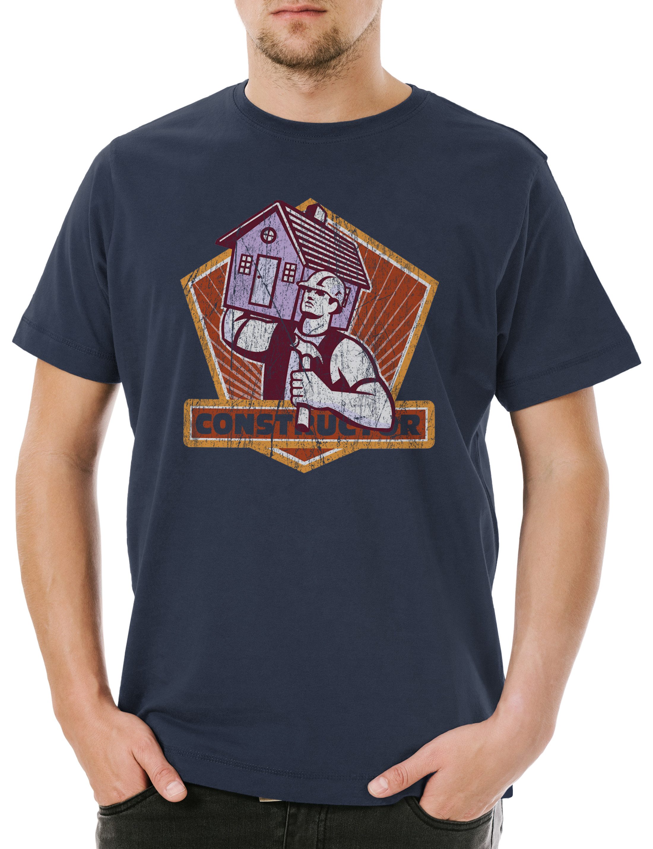 Print-Shirt Constructor V Herren T-Shirt Handwerker Maurer Mason Bauarbeiter Bau