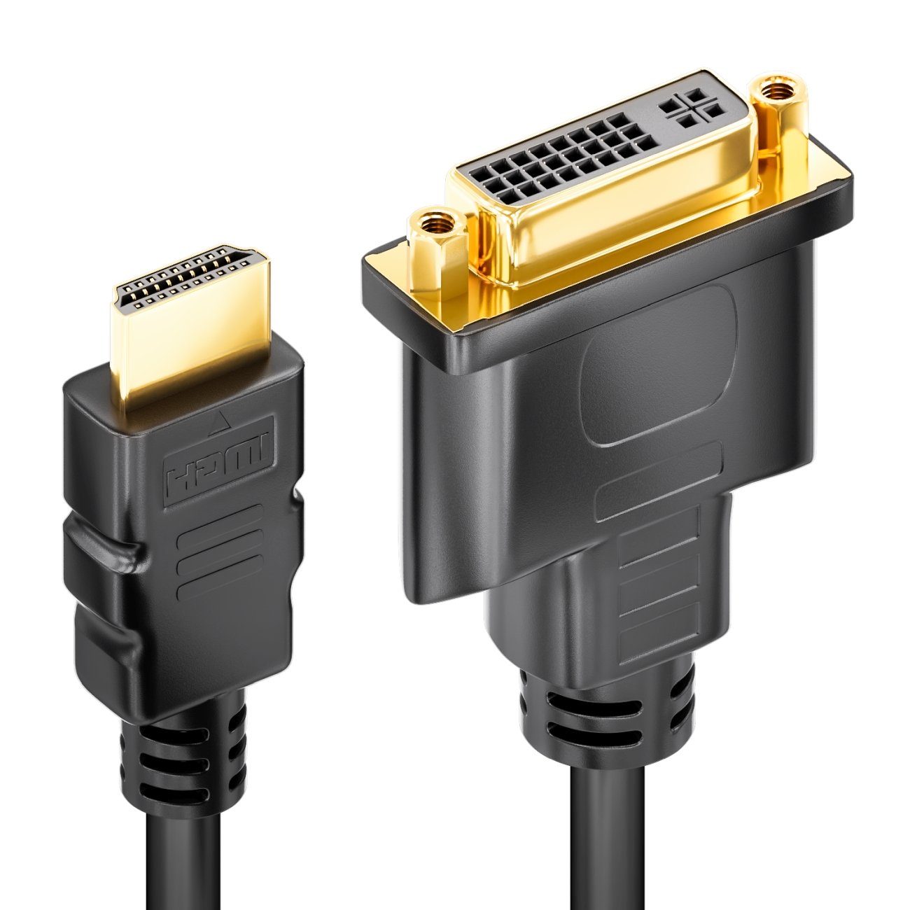 deleyCON deleyCON HDMI zu DVI Adapter - Stecker auf Buchse - FullHD - TV / Video-Kabel
