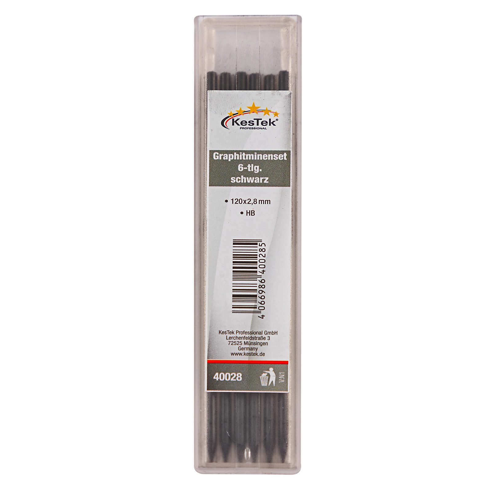 KesTek Stiftmine Graphitminenset 6 tlg grau