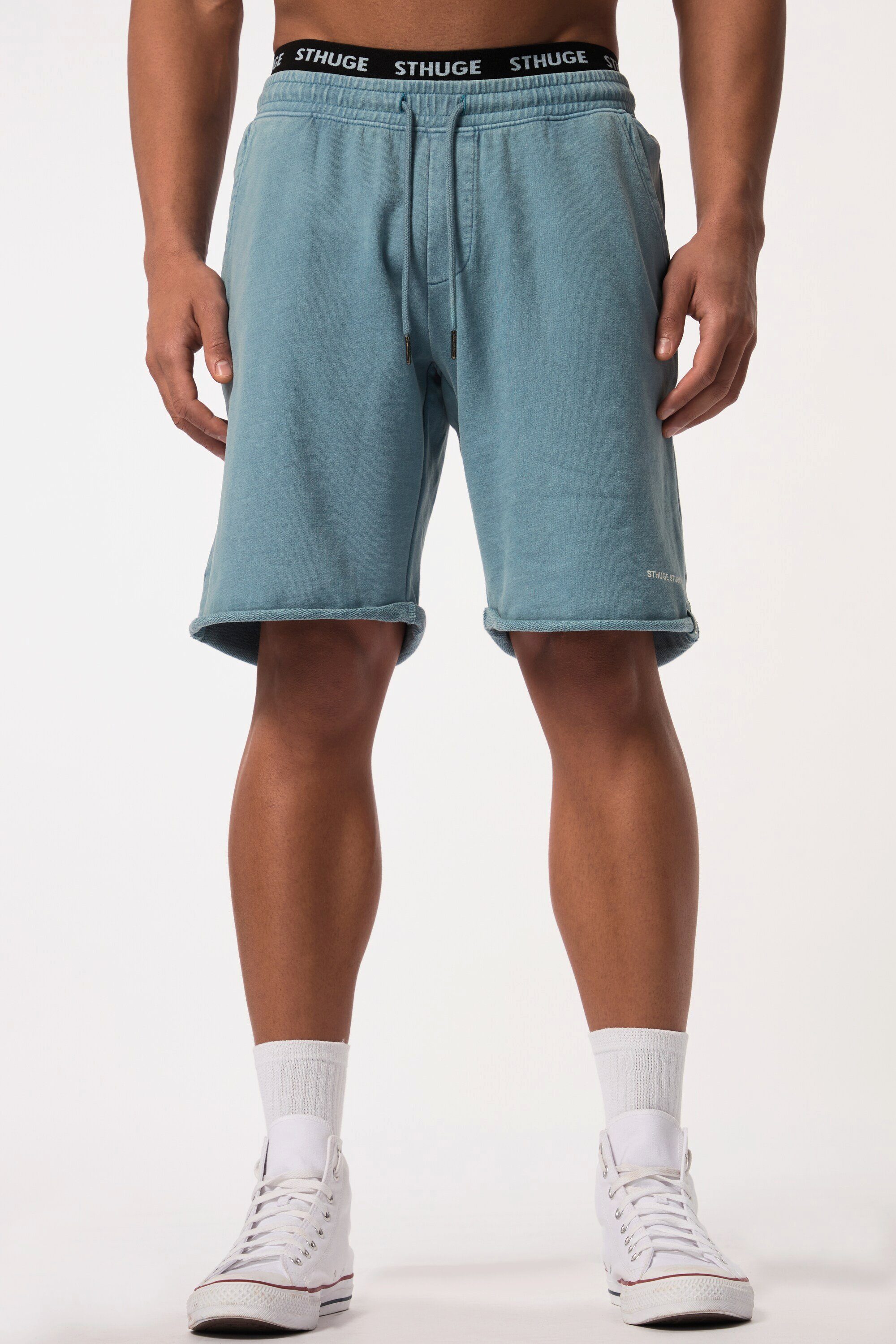 STHUGE Bermudas STHUGE Sweat-Bermuda Elastikbund Vintage Look