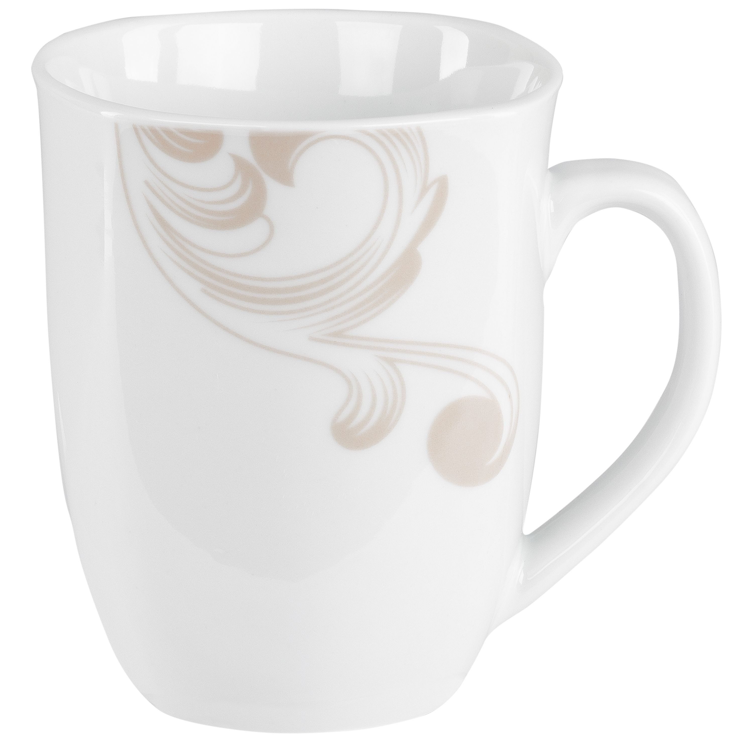 van Well Becher 6er Set Kaffeebecher Festivo weiß 300-350ml Jumbo-Tasse Weihnachten, Porzellan