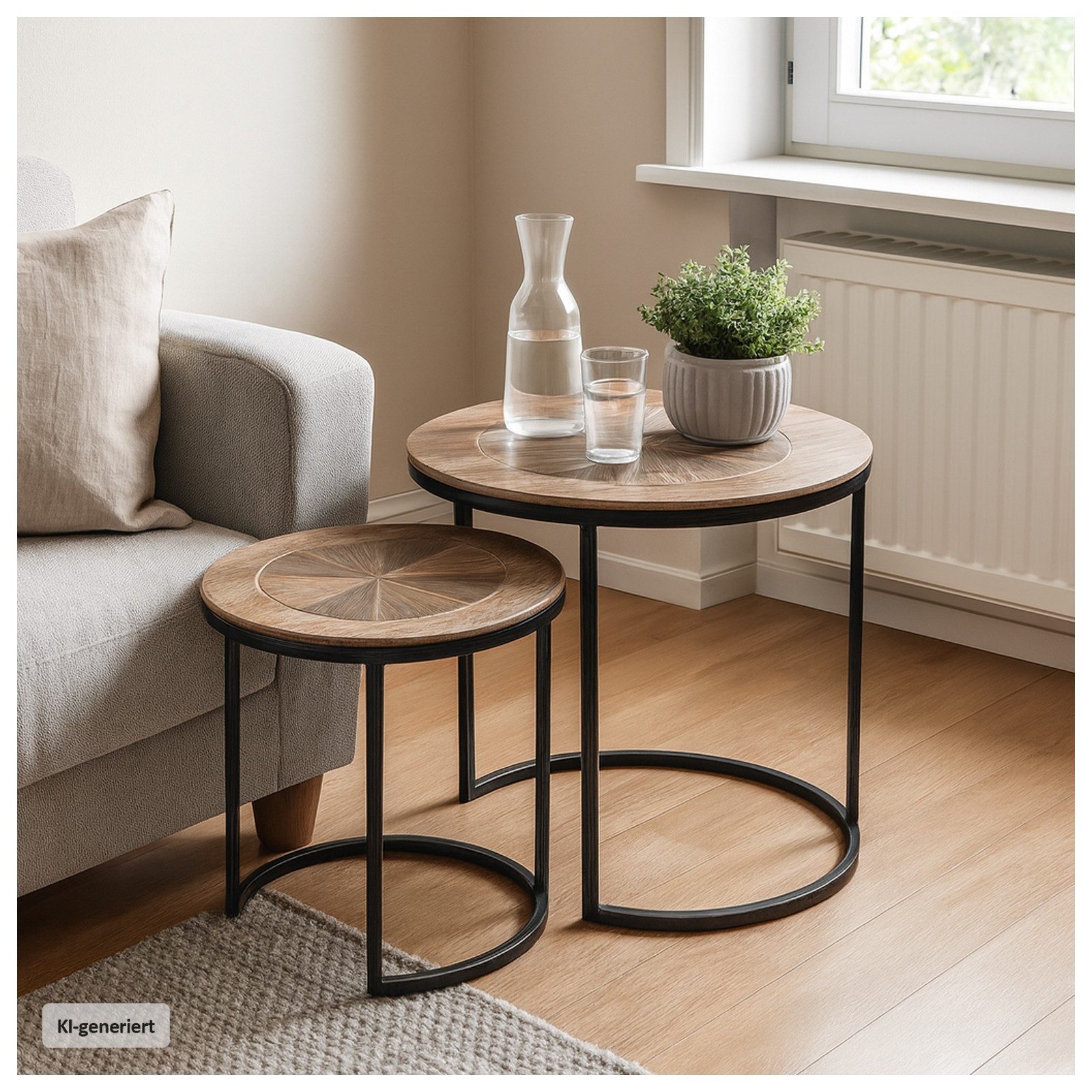 formano Beistelltisch Beistelltisch 2er Set Couchtisch (Set, 2-St., 2 Beistelltische in verschiedenen Größen), Nachttisch Telefontisch