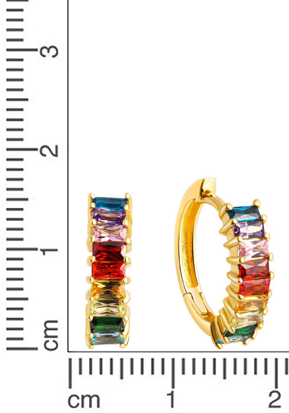Firetti Paar Creolen Schmuck Geschenk Silber 925 multi, mit Zirkonia (synth)