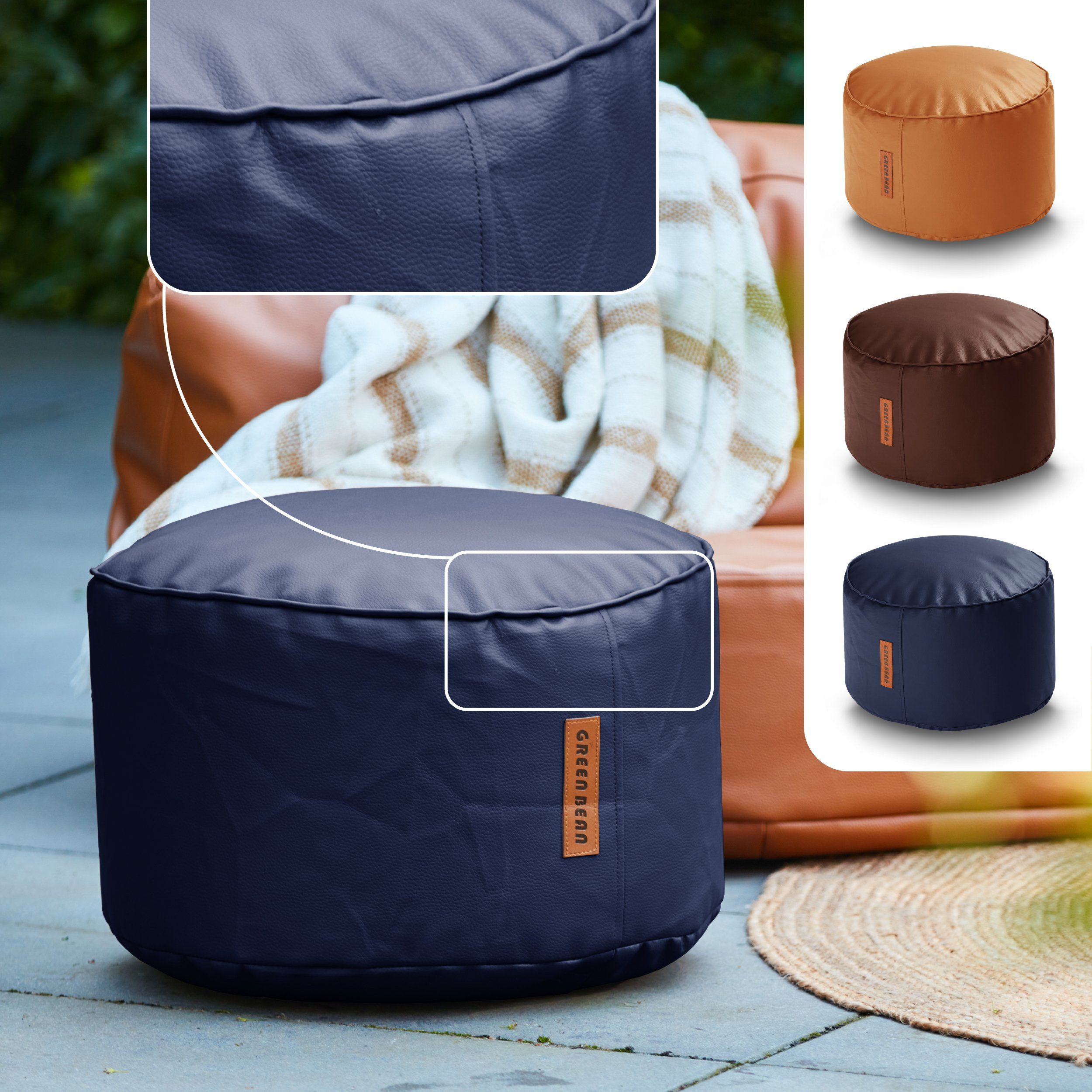 Green Bean Pouf runder Sitzpouf aus günstig online kaufen