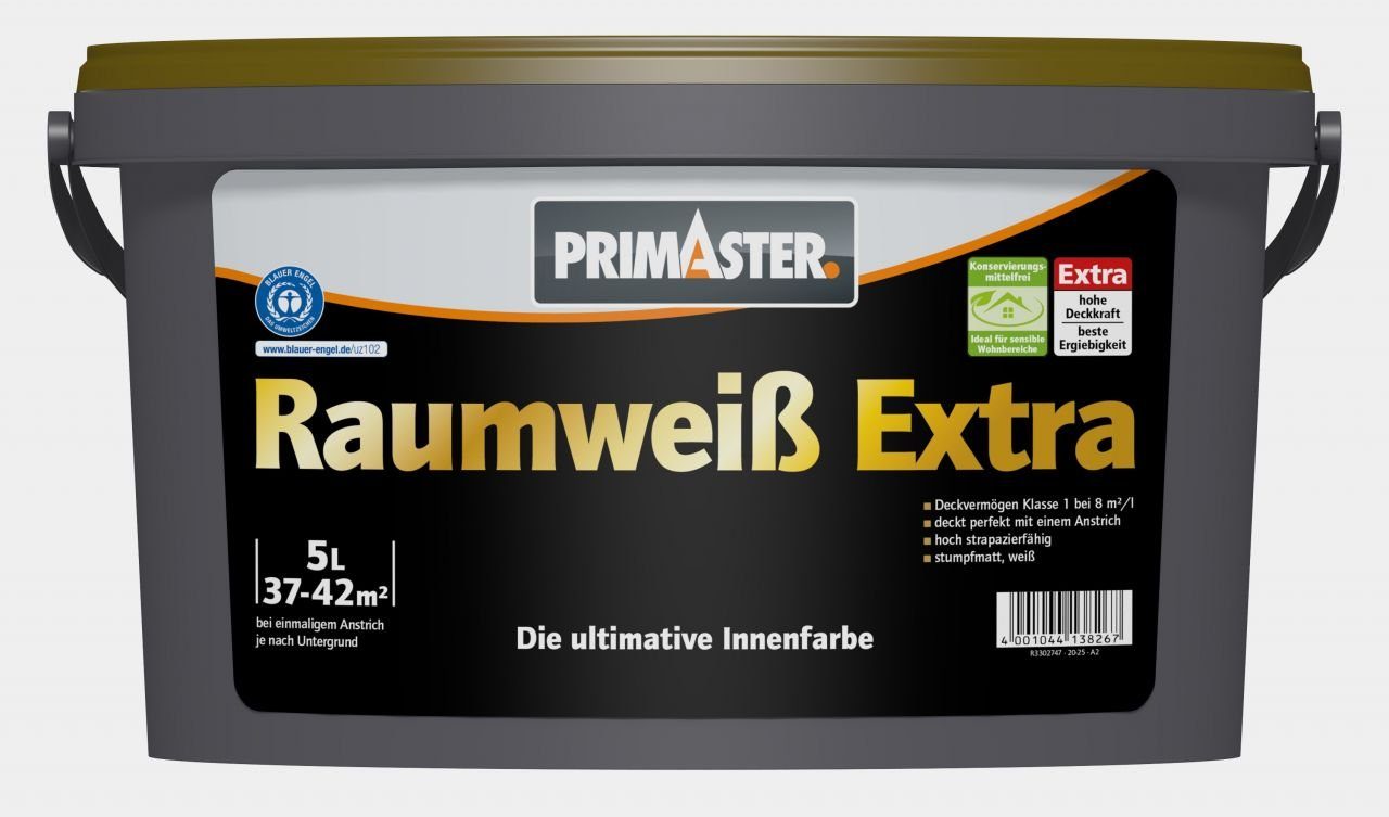 Primaster Primaster Extra Wandfarbe konservierungsmittelfrei Raumweiß