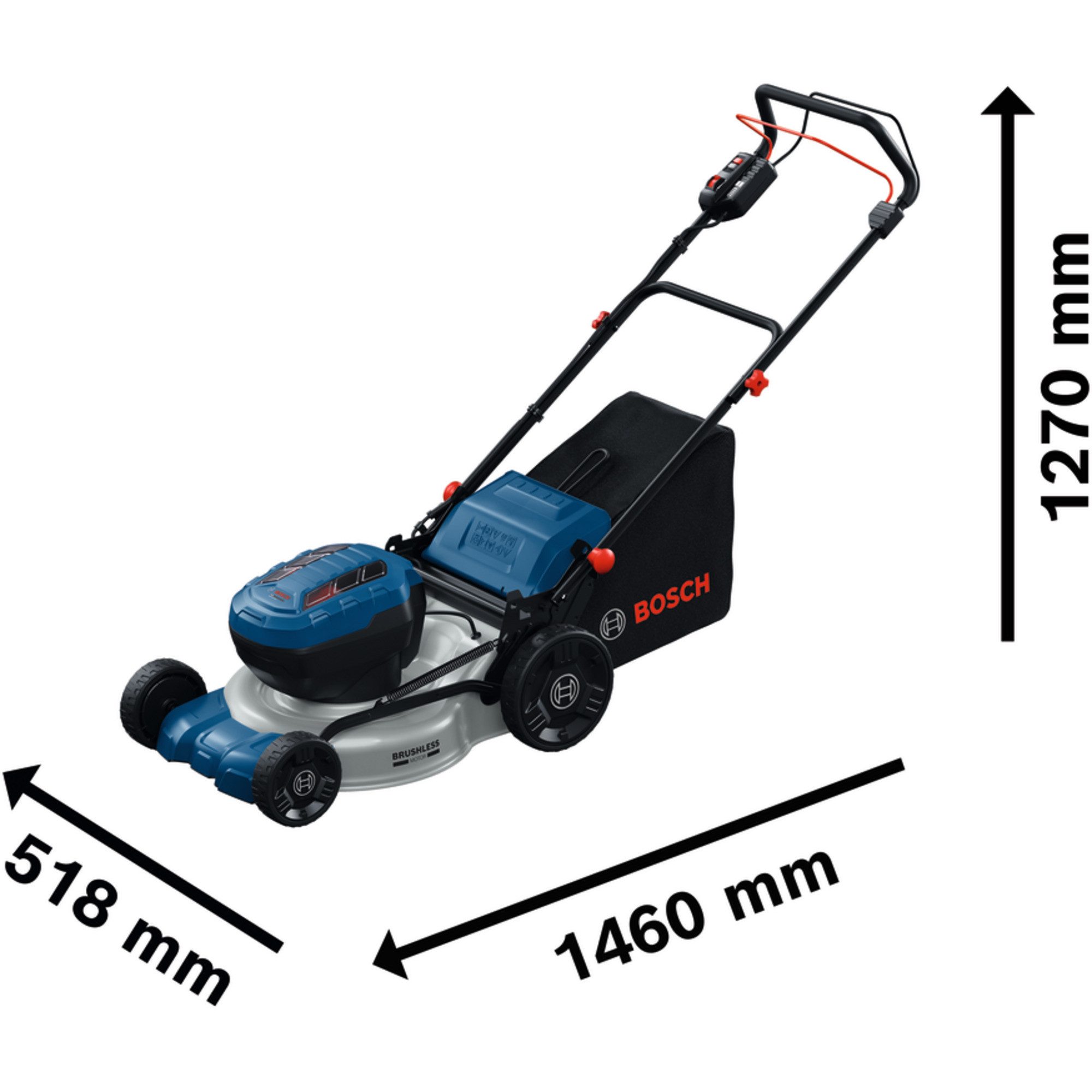 Bosch Professional Akku-Rasentrimmer Bosch Professional Akku-Rasenmäher GRA 18V2-46SP, (2x 5,5 Ah-Lithium-Ionen-Akku, Ladegerät)