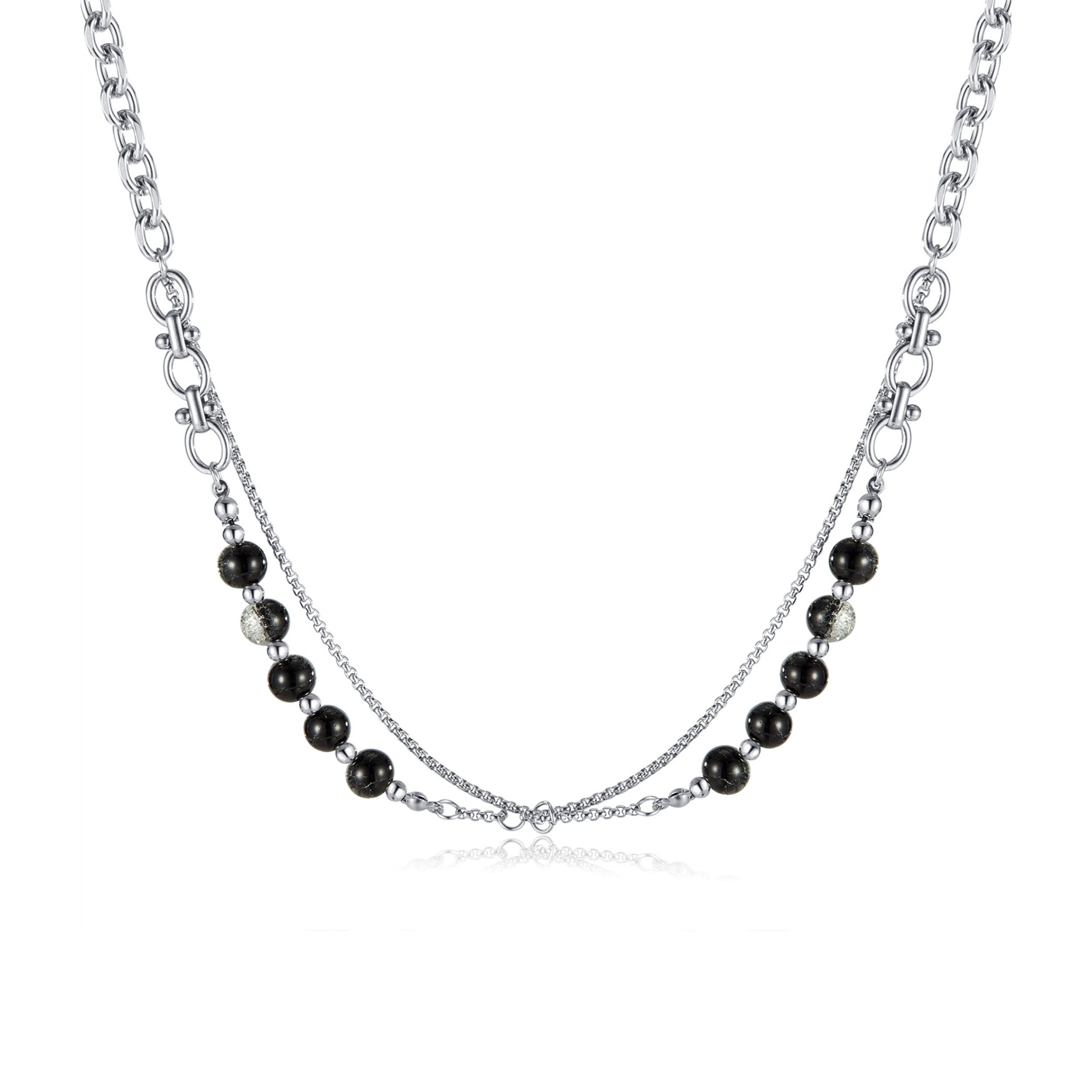 RAIKOU Edelstahlkette BEADS Edelstahl doppelkette mit günstig online kaufen