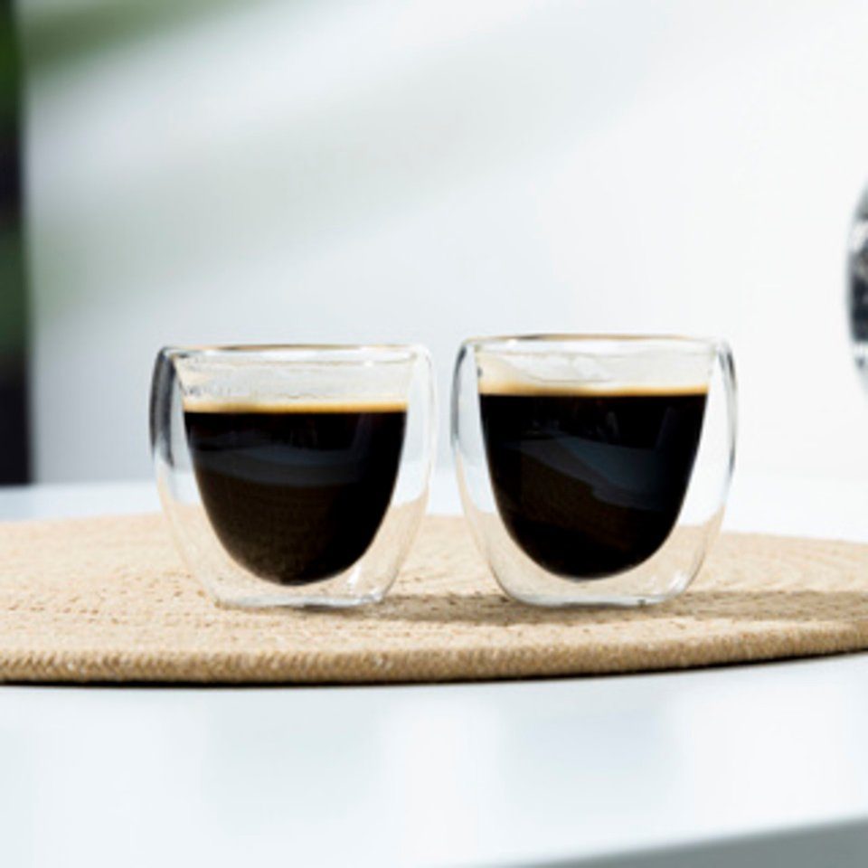 Espressoglas Espresso Glas, 80ml 2er Set doppelwandig, ca. 6,3 x 6,4cm