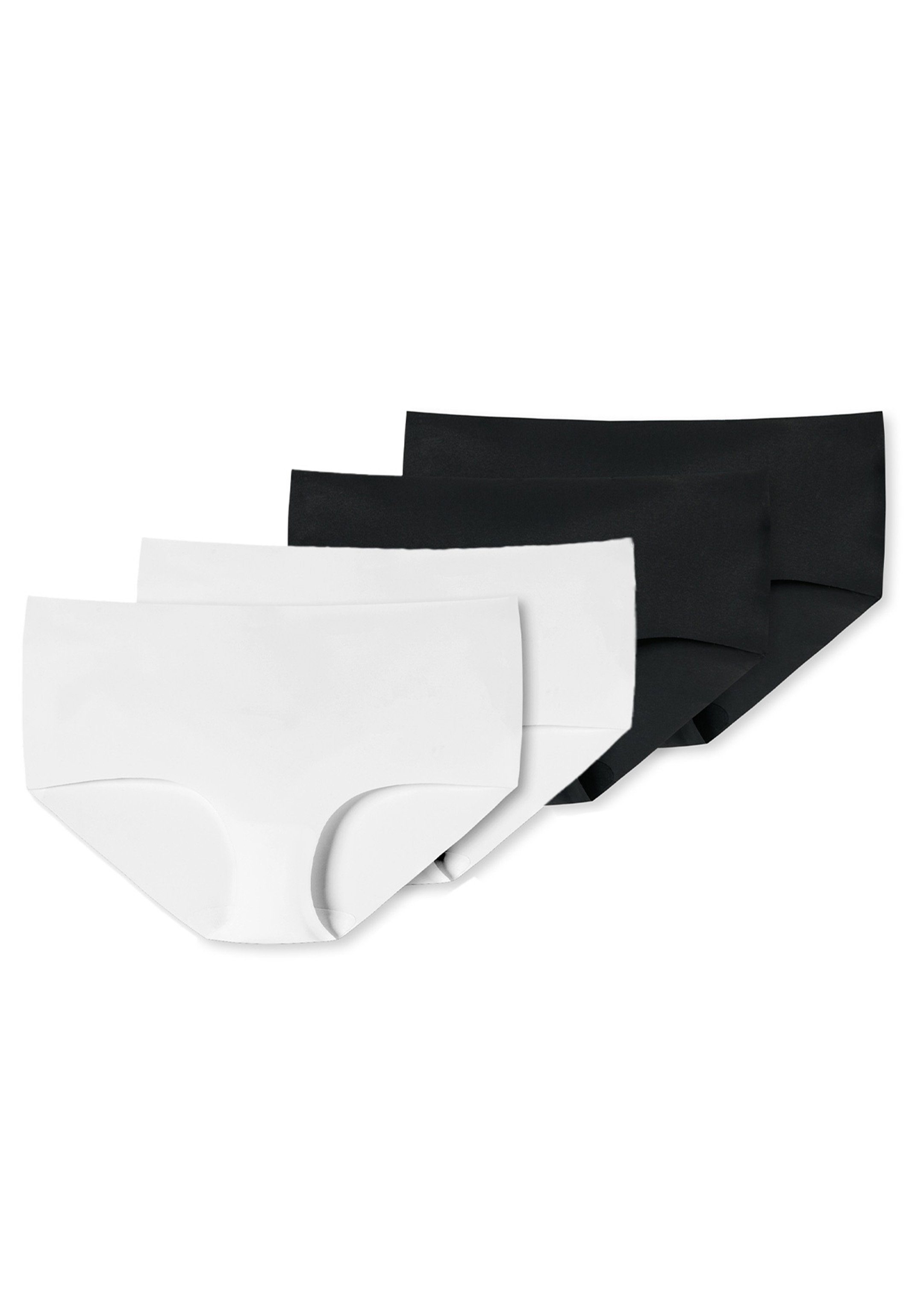 SCHIESSER 4er by Nahtloser uncover Pack Panty Basic Panty / 4-St) - Schnitt Weiß (Spar-Set, Schwarz