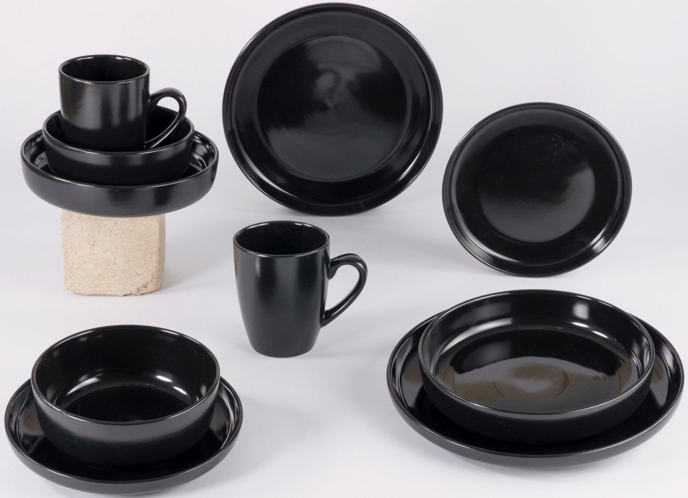 LeGer Home by Lena Gercke Kombiservice Geschirr-Set, Service Liliane (16-tlg), 4 Personen, Steinzeug, skandinavische, minimalistische Formensprache, 16 Teile