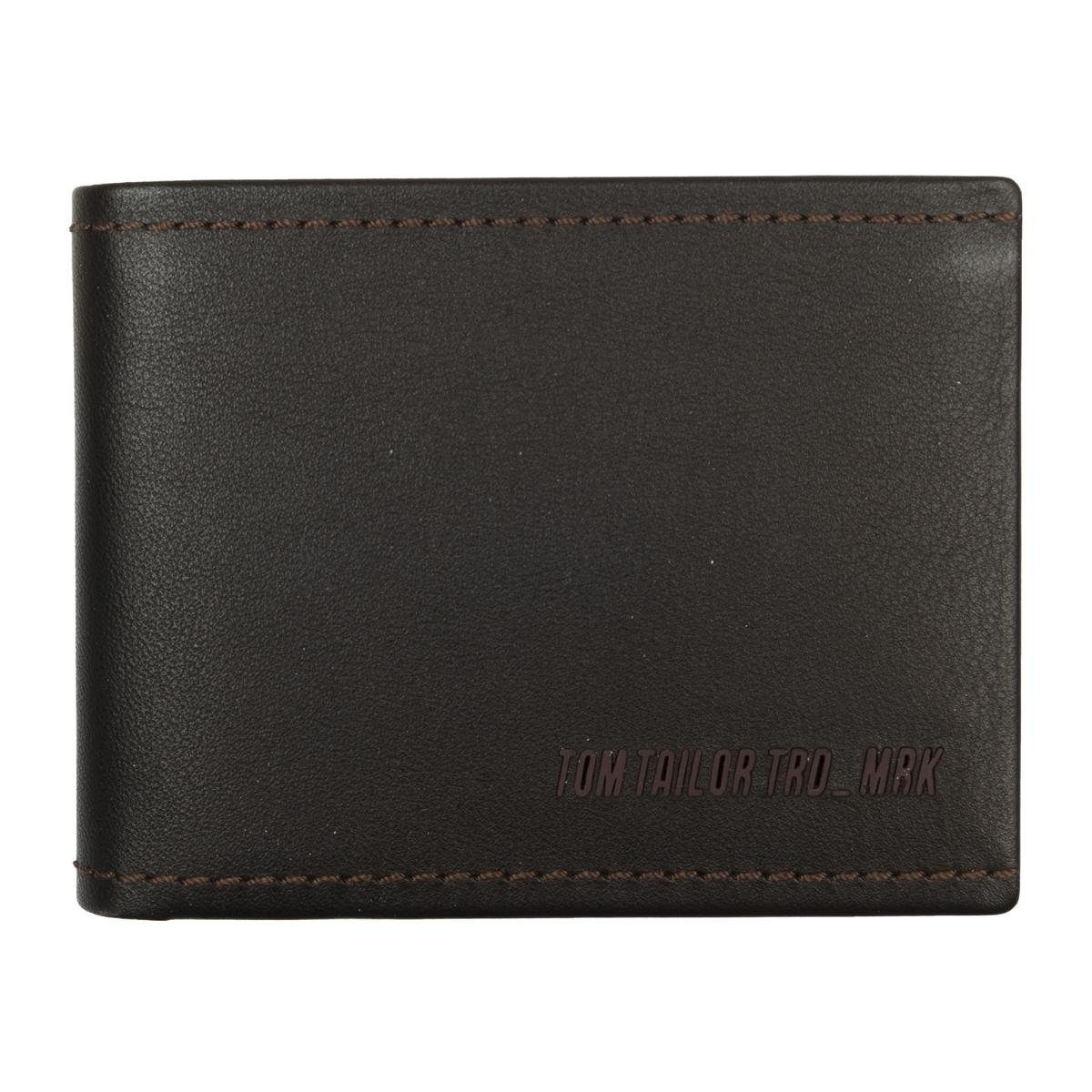 TOM TAILOR Geldbörse Tom Tailor Herrenbörse querformat Scheintasche, dark braun