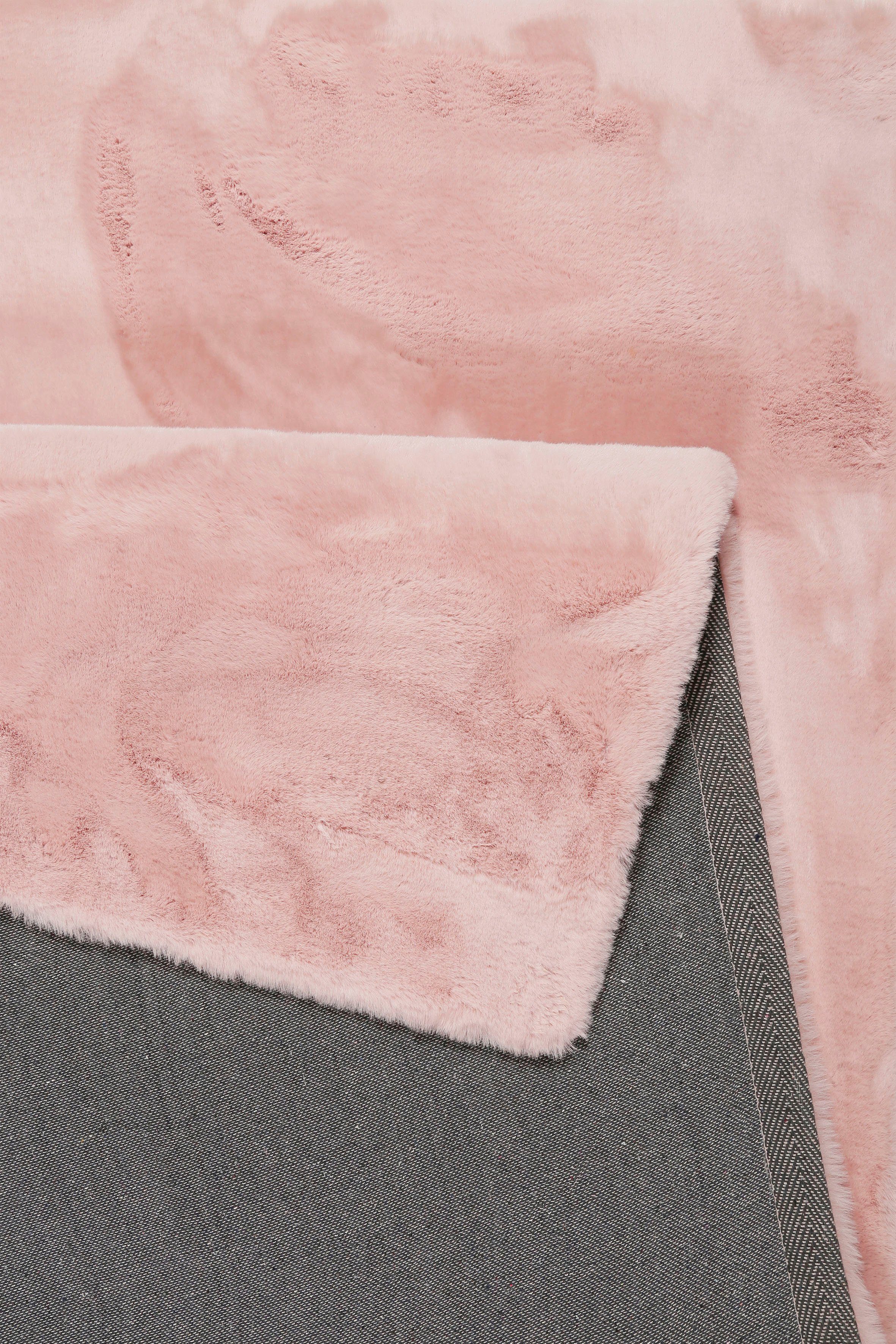 Hochflor-Teppich Alice weich Kunstfell, Kaninchenfell-Haptik, dicht, für besonders rechteckig, Räume mm, alle rosa Höhe: 25 und Esprit