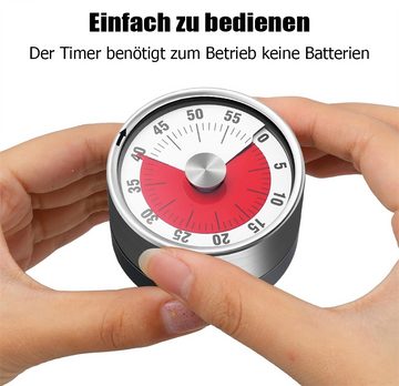 RefinedFlare Eieruhr 1 Stück Edelstahl-Mechanischer Kochbacktimer, mit Magnet Countdown-Timer-Wecker