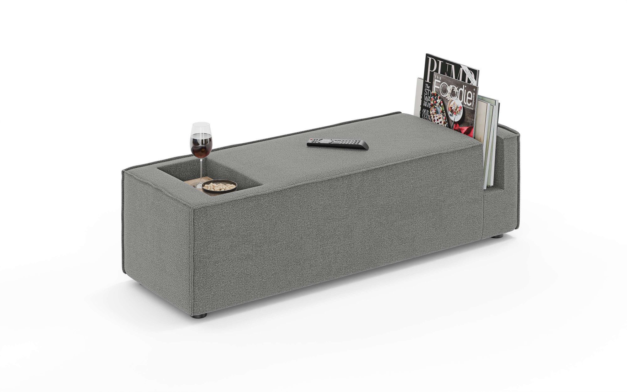 OTTO home Sofaelement HAILY Tisch XL für das Modulsofa, extra tief, Maße B/T/H: 45/130/37 cm, als Modul oder separat verwendbar, mit Steckfach und Ablagefläche
