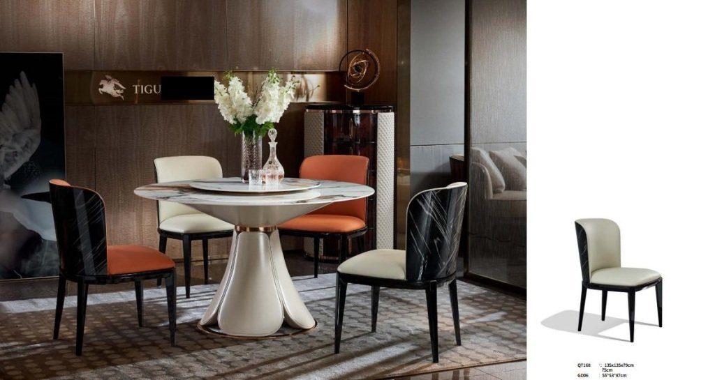 Leder Stuhl, Luxus Milch Neu JVmoebel Möbel Holz Design Modern Stuhl Kreative