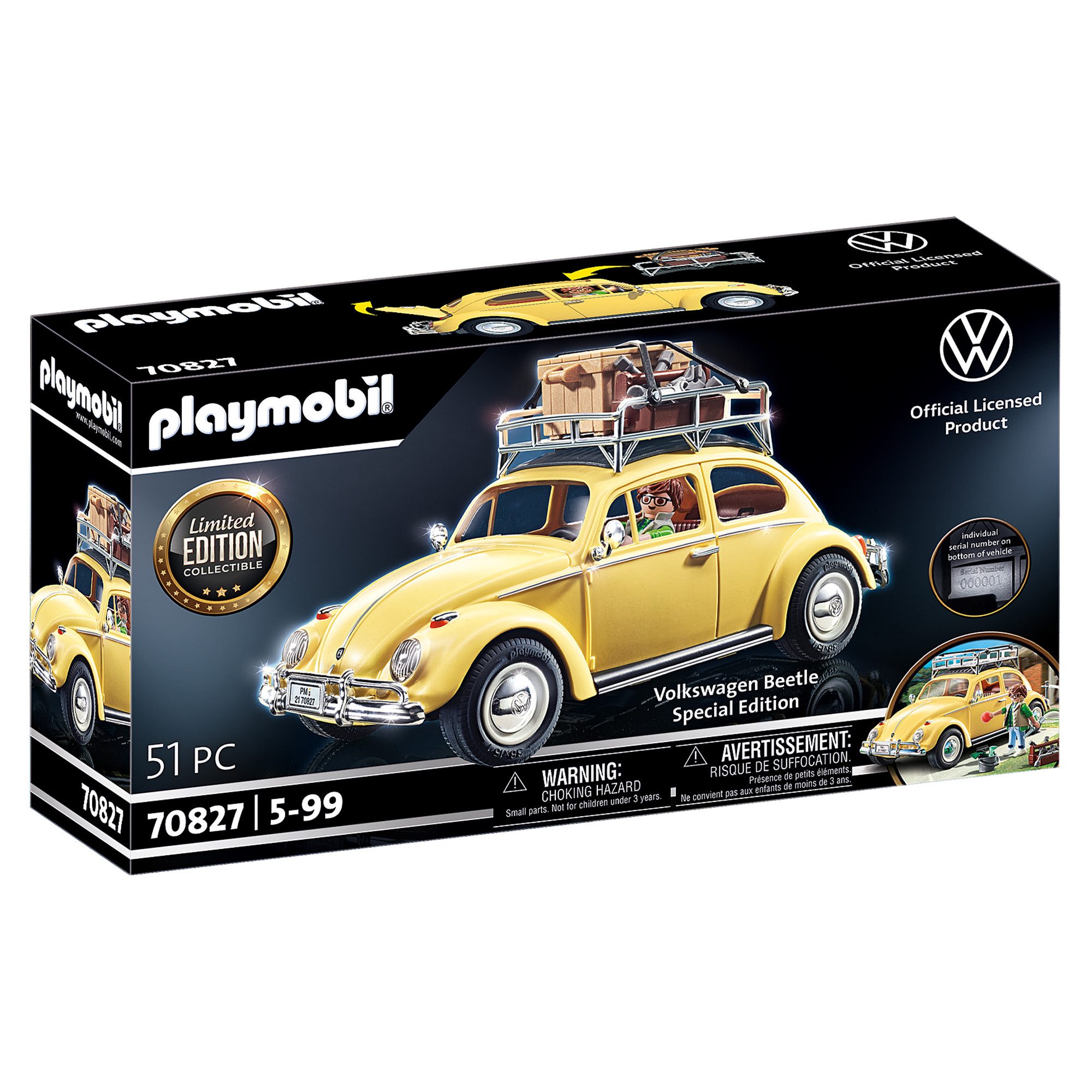 Playmobil® Spielzeug-Auto Volkswagen Käfer (70827) Konstruktions-Spielset, (51-tlg), VW Käfer Special Edition gelb