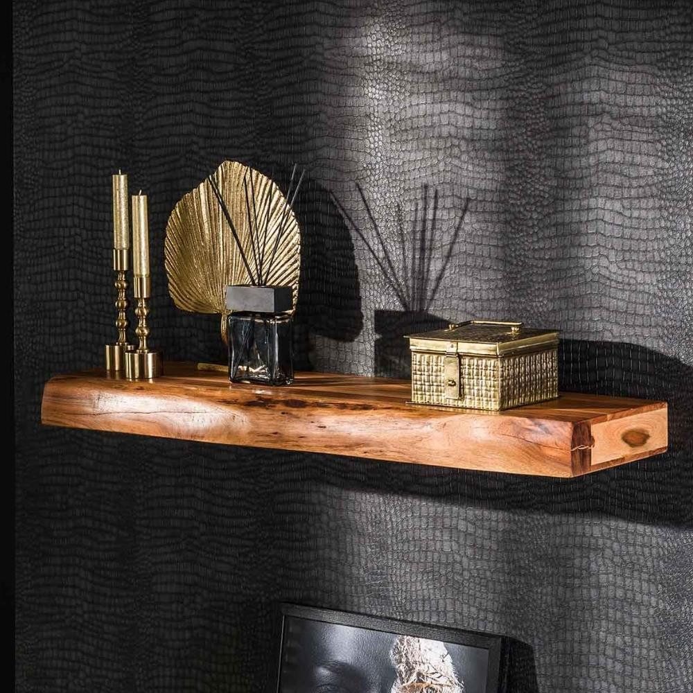 RINGO-Living Wandregal RINGO-Living Wandregal Leslie in Natur-dunkel aus Akazienholz