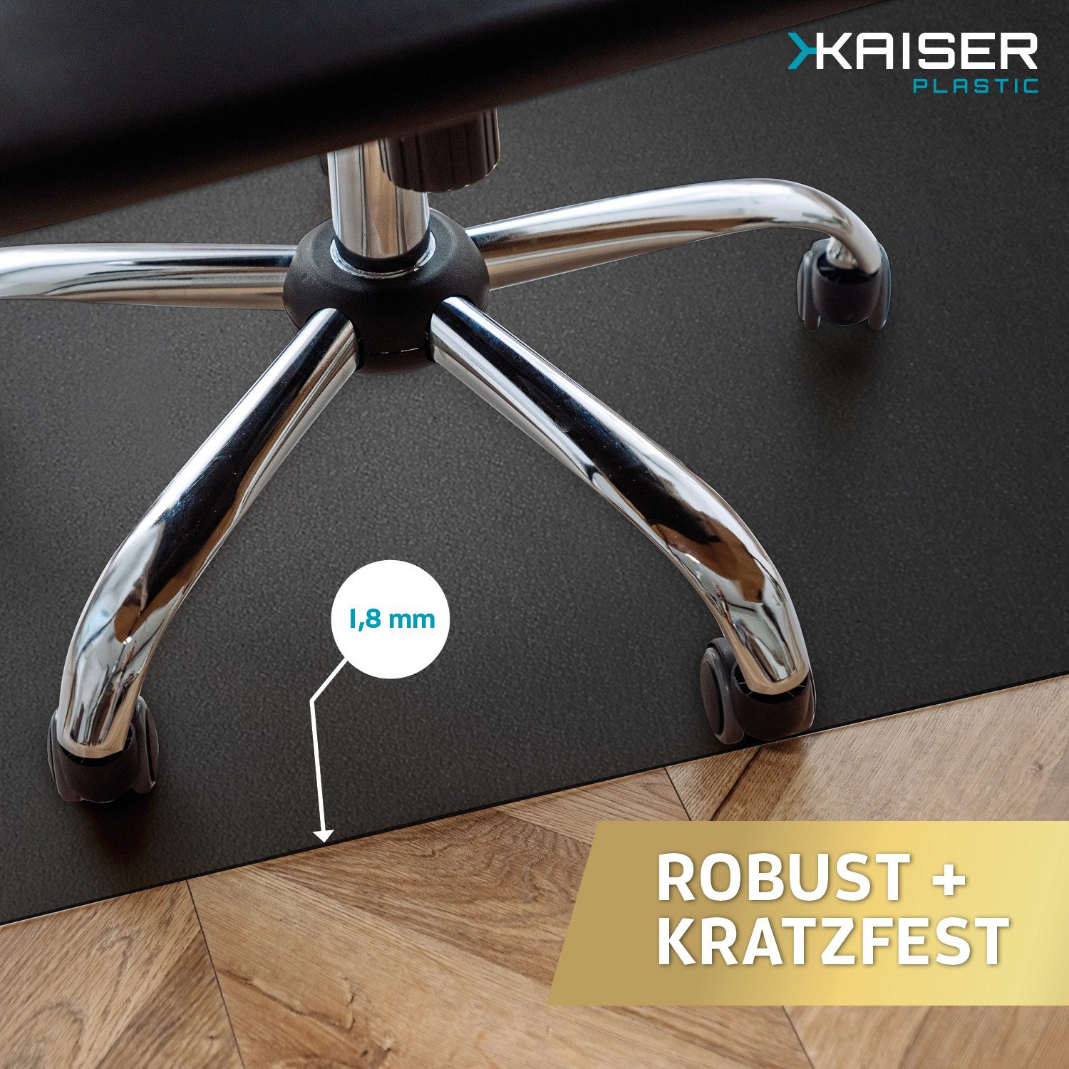 LP projekt Bodenschutzmatte Transparent – Kratzfest & Rutschfest für Bürostuhl, Erhältlich in 74×120 cm, 90×120 cm, 115×135 cm, 117×153cm & 117×180 cm, Schutzunterlage fürs Büro – Langlebig, Leise & Pflegeleicht