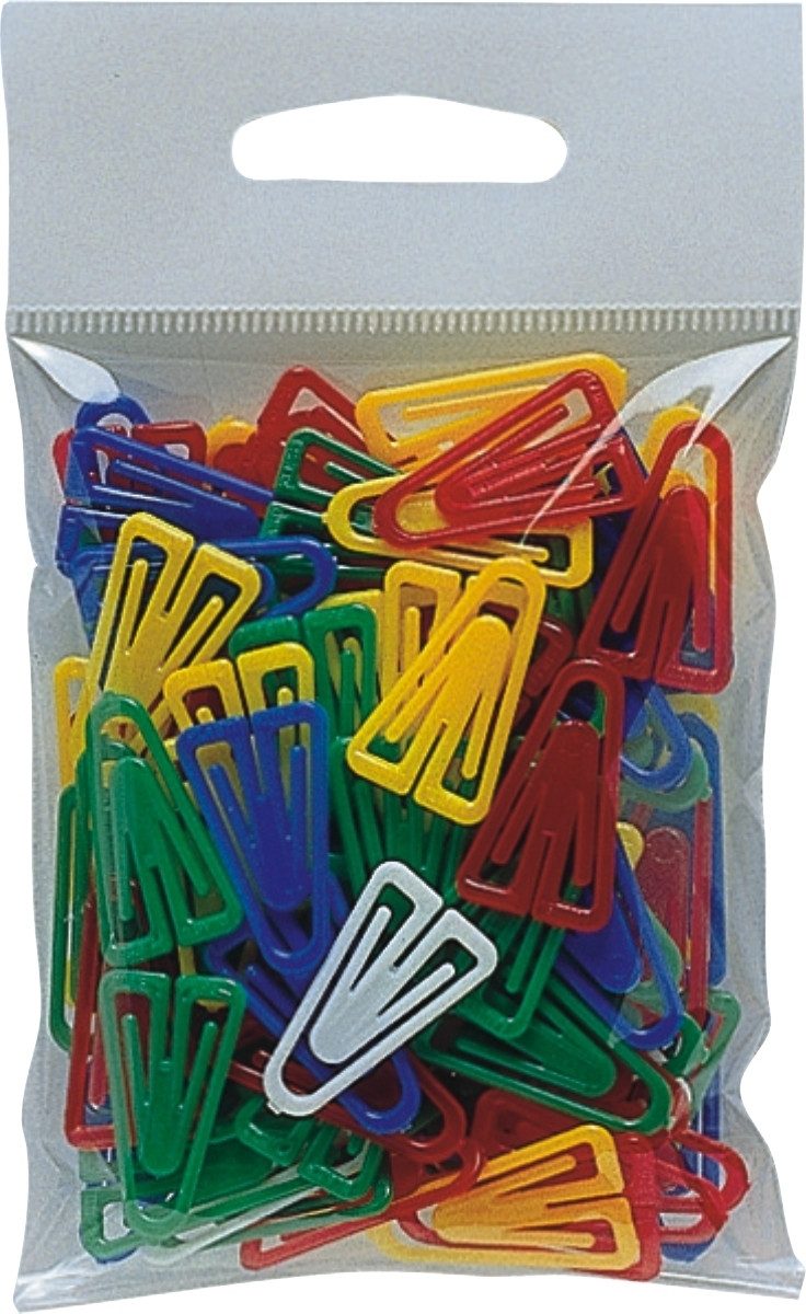 Büroklammer Plastikclips 25mm 100 Stück sortiert (20 Stück)