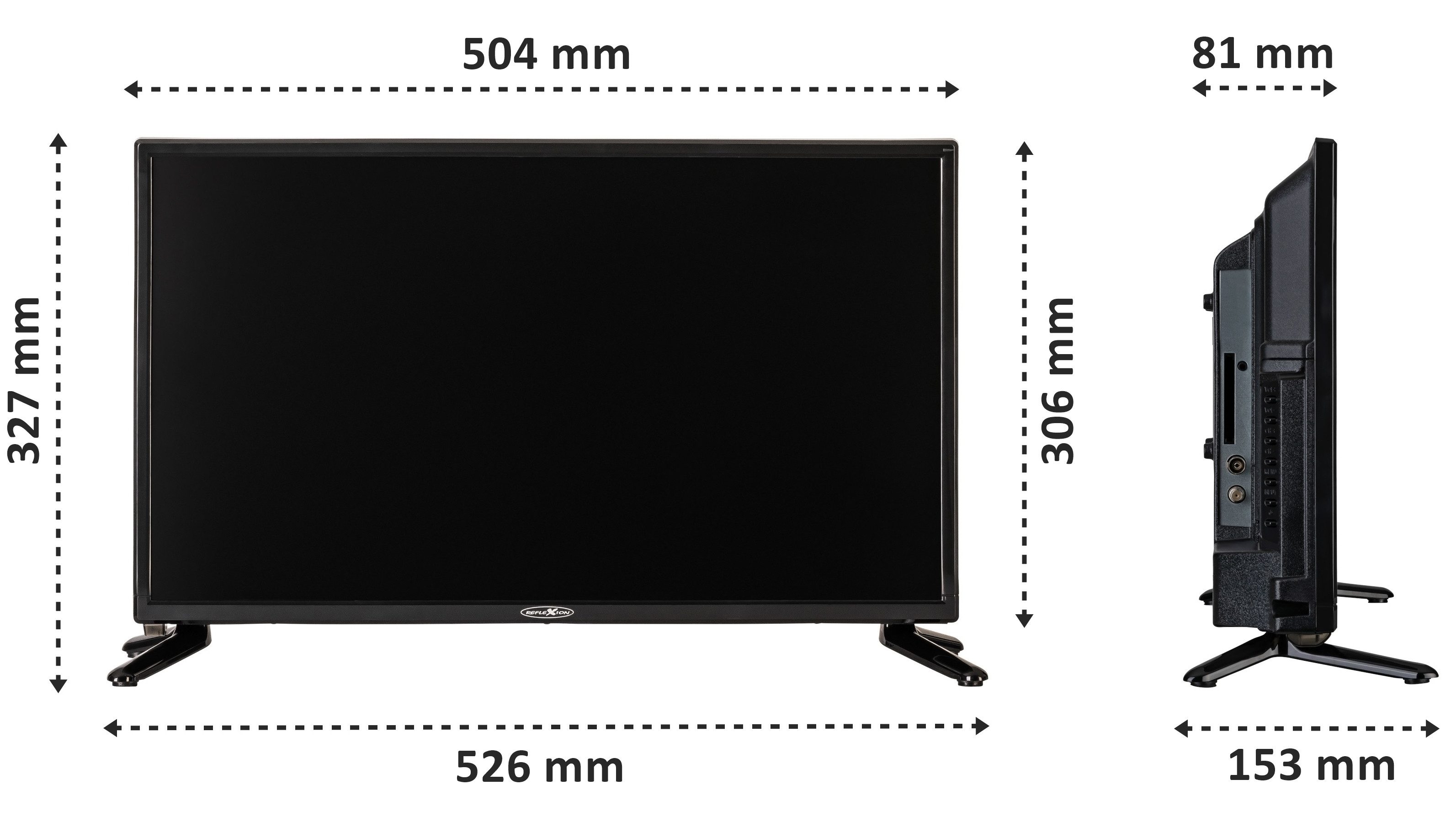 Reflexion LED22IBT LED-Fernseher (55,00 cm/22 Zoll, Full HD, Smart-TV, powered by webOS Hub (LG), DC IN 12 Volt, Netzteil 230 Volt, DVB-T2HD/S2/C, Bluetooth, WLAN)