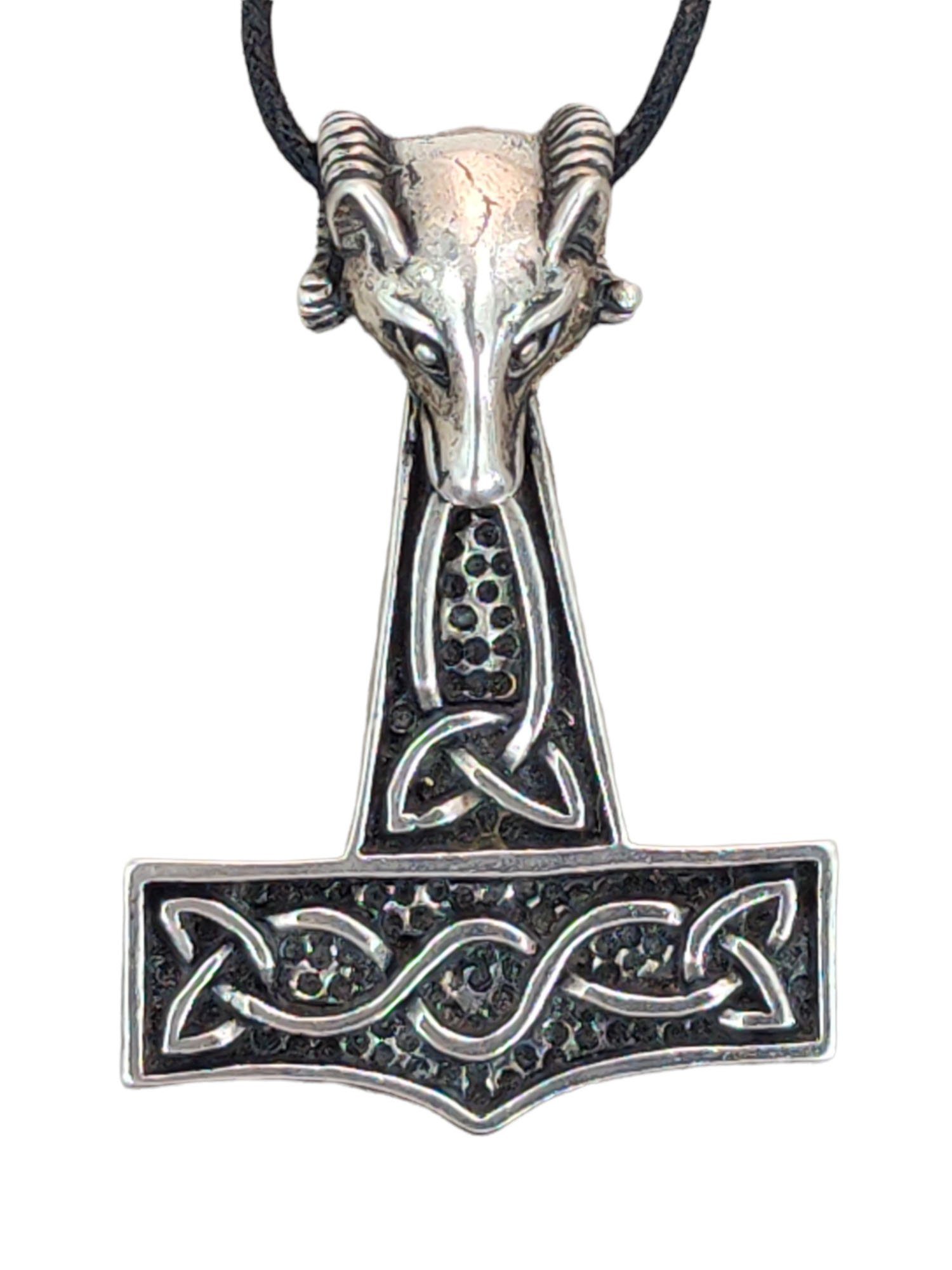 Kiss of Leather Kettenanhänger Thorshammer Anhänger 925 Silber Thorhammer Thor Odin Mjölnir
