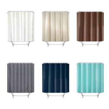 BlauCoastal Duschvorhang Weiß Textil Duschvorhang (1-tlg., Waschbar Hochwertig Stoff Duschvorhang Badewanne), 1.8 x 1.8m Lang mit 12 Ringen