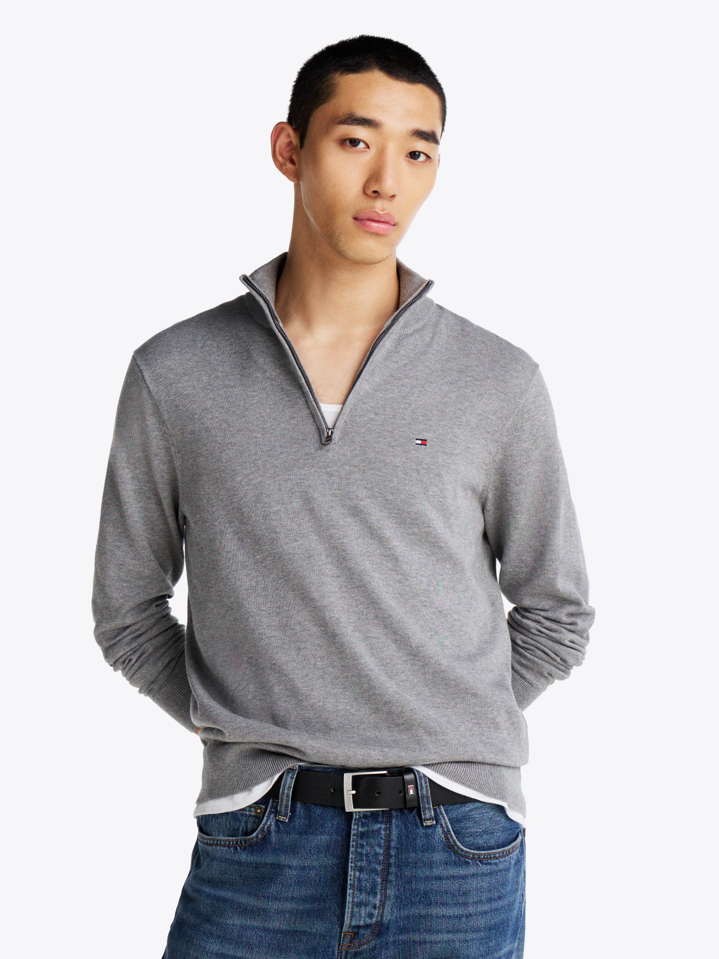 Tommy Hilfiger Troyer ESSENTIAL COTTON ZIP günstig online kaufen