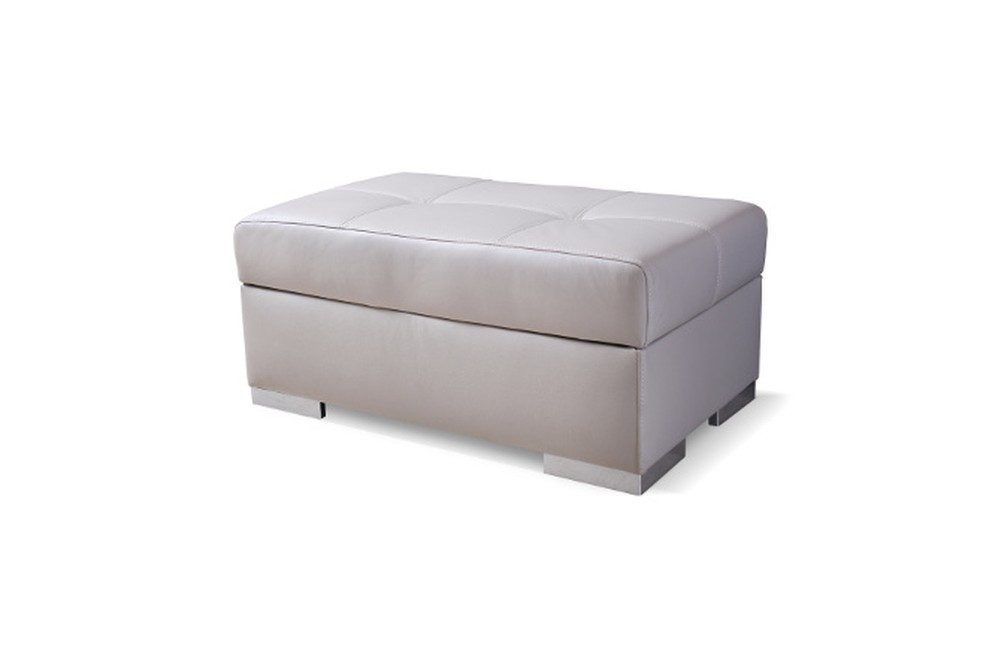 JVmoebel Fußhocker Bequemer Lounge Hocker aus Leder und Textil in Grau (1 St), Made in Europa