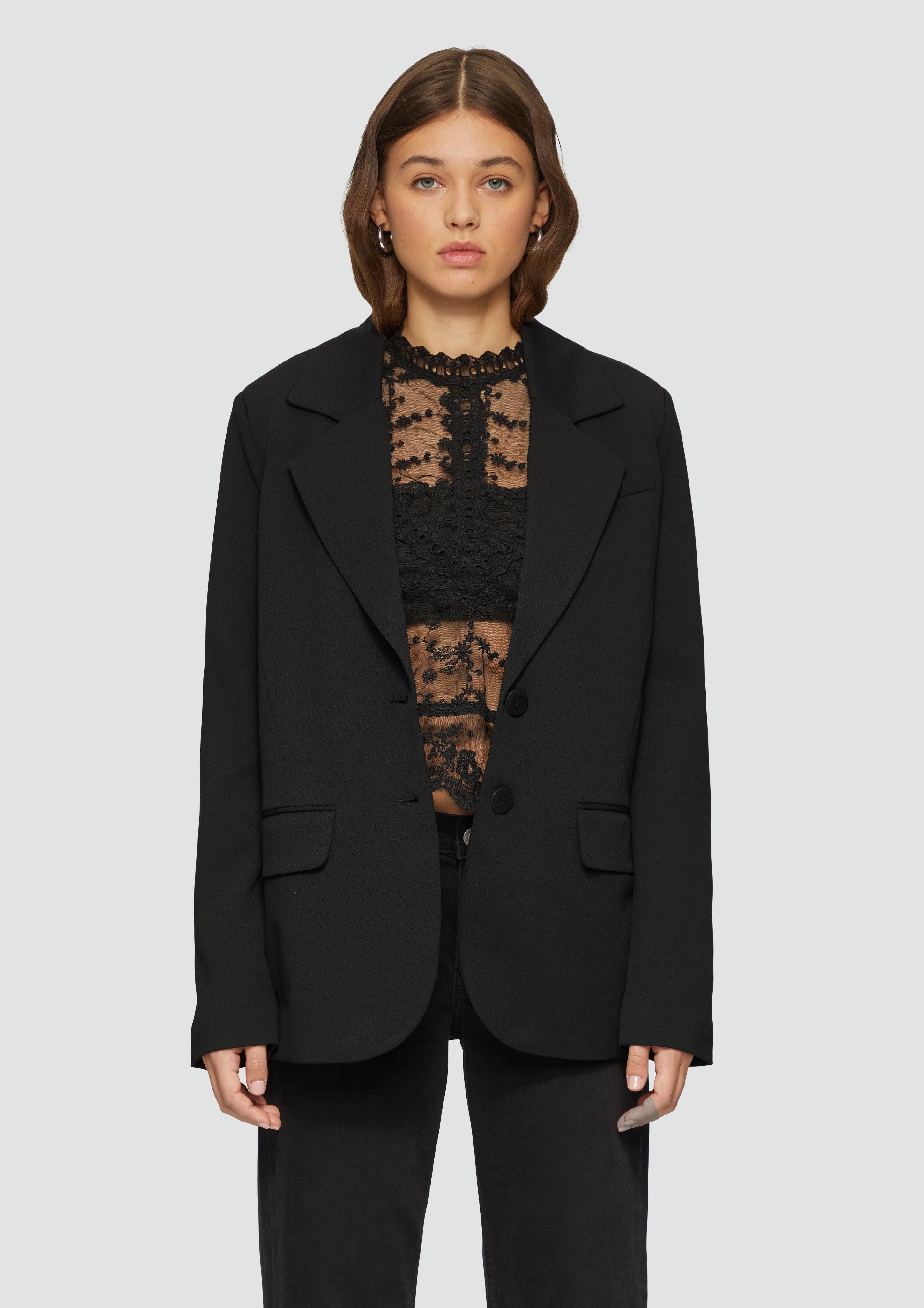 Jackenblazer Blazer mit Reverskragen und Pattentaschen